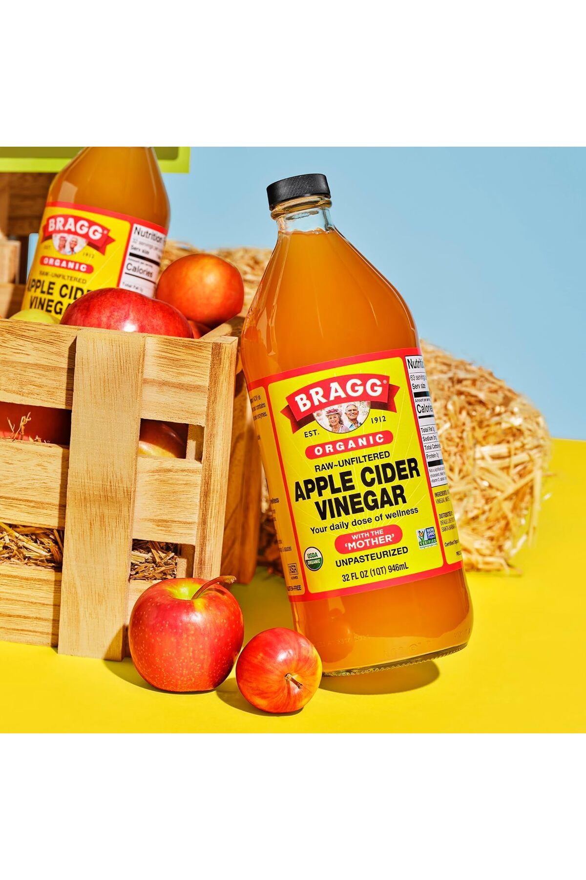 BRAGG vinegar-Bragg Organic Apple Cider Vinegar • Raw ~ Unfiltered • With the Mother • Unpasteurized, 1 QT 9