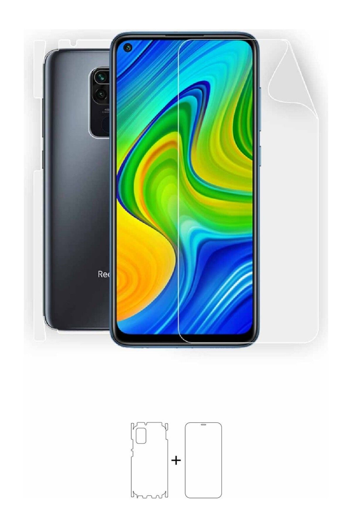Ehr. Ehr. Xiaomi Redmi Note 9 ile Uyumlu Ön Arka Koruma Full Body Jelatin