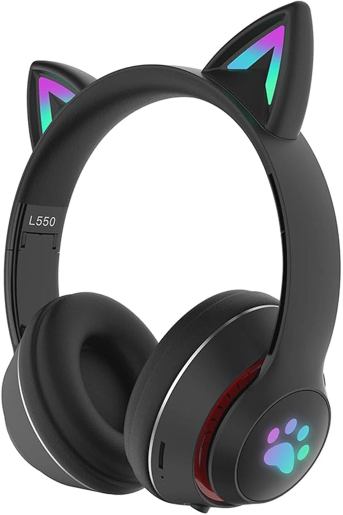 JNUOBI Işıklı Bluetooth Yeni Stn-28 Model Figürlü Kedi Kulaklık Radyo Hafıza Kartı