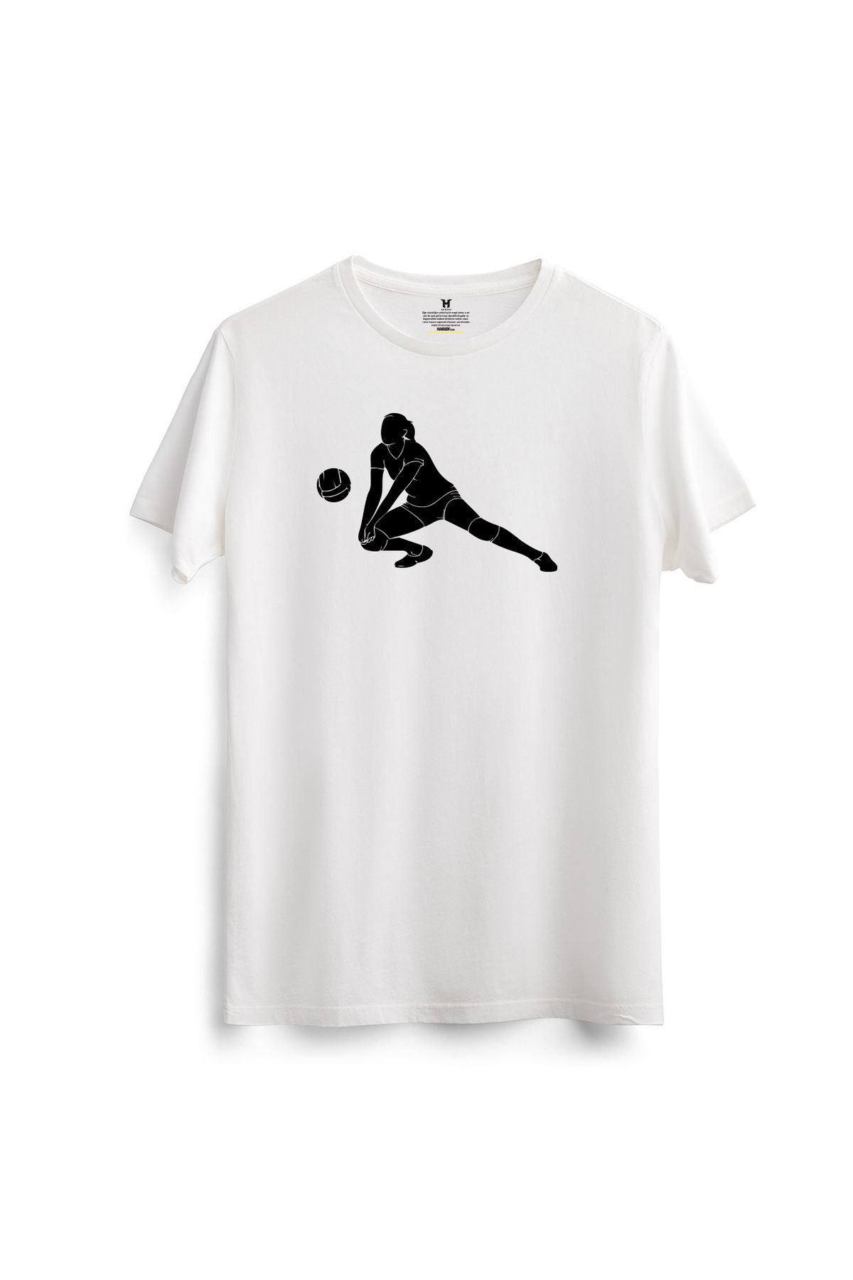 hakuof Baskılı Pamuklu Voleybol Volleyball Antrenman Tişört T-shirt