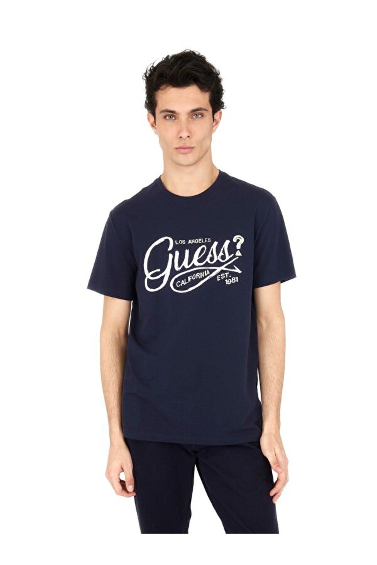 Guess Ss Cn Guess Logo Erkek Slim Fit T-Shirt