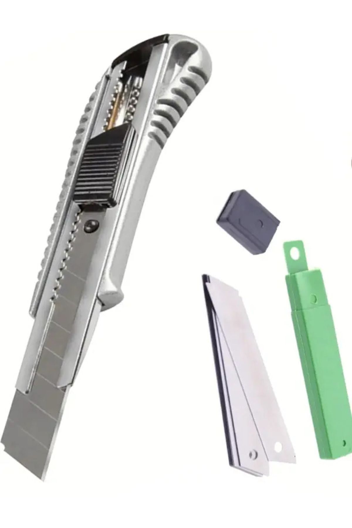 GFB PUMA TOOLS Aliminyum Maket Bıçağı 15cm x 18mm + COMBAT PRO Maket Bıçağı Yedek 10'lu