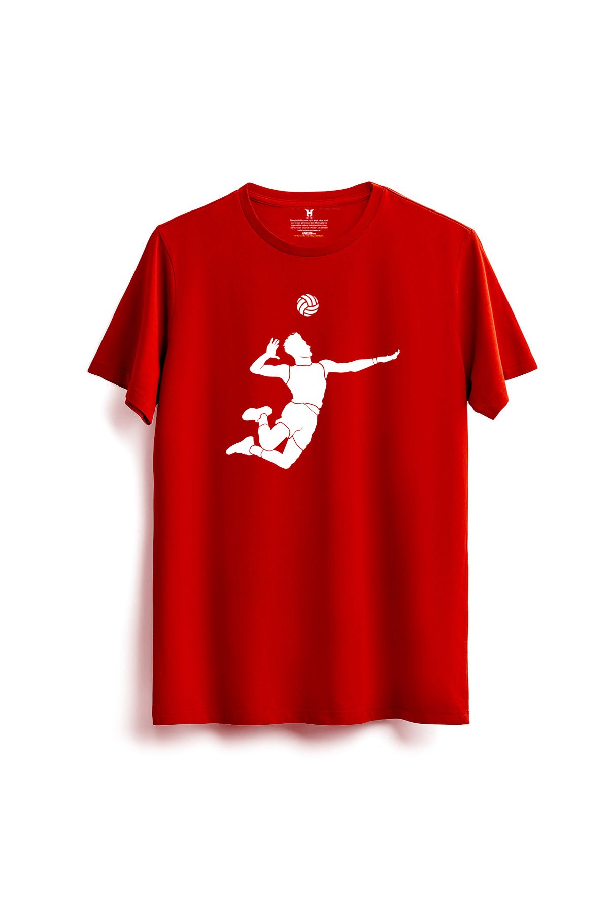 hakuof Pamuklu Voleybol Volleyball Baskılı Tişört T-shirt
