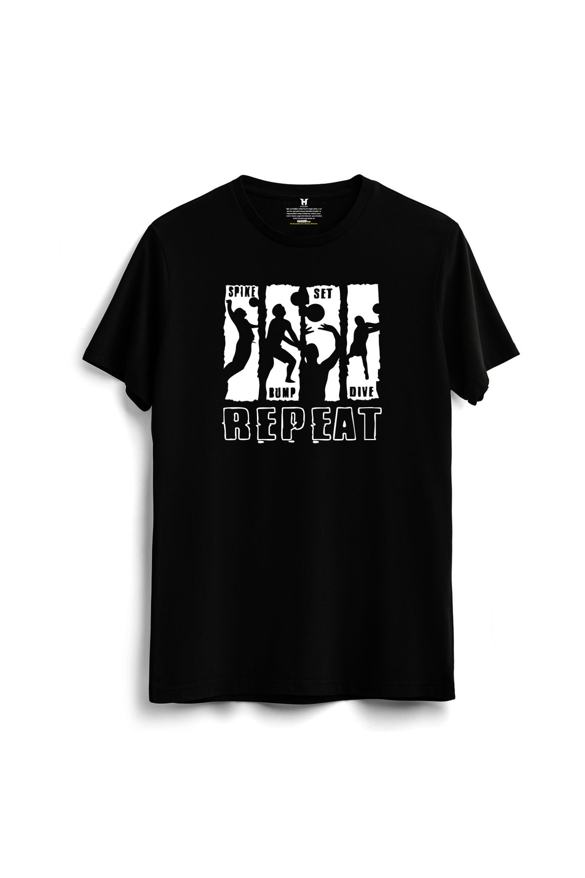 hakuof Pamuklu Voleybol Volleyball Antrenman Baskılı Tişört T-shirt