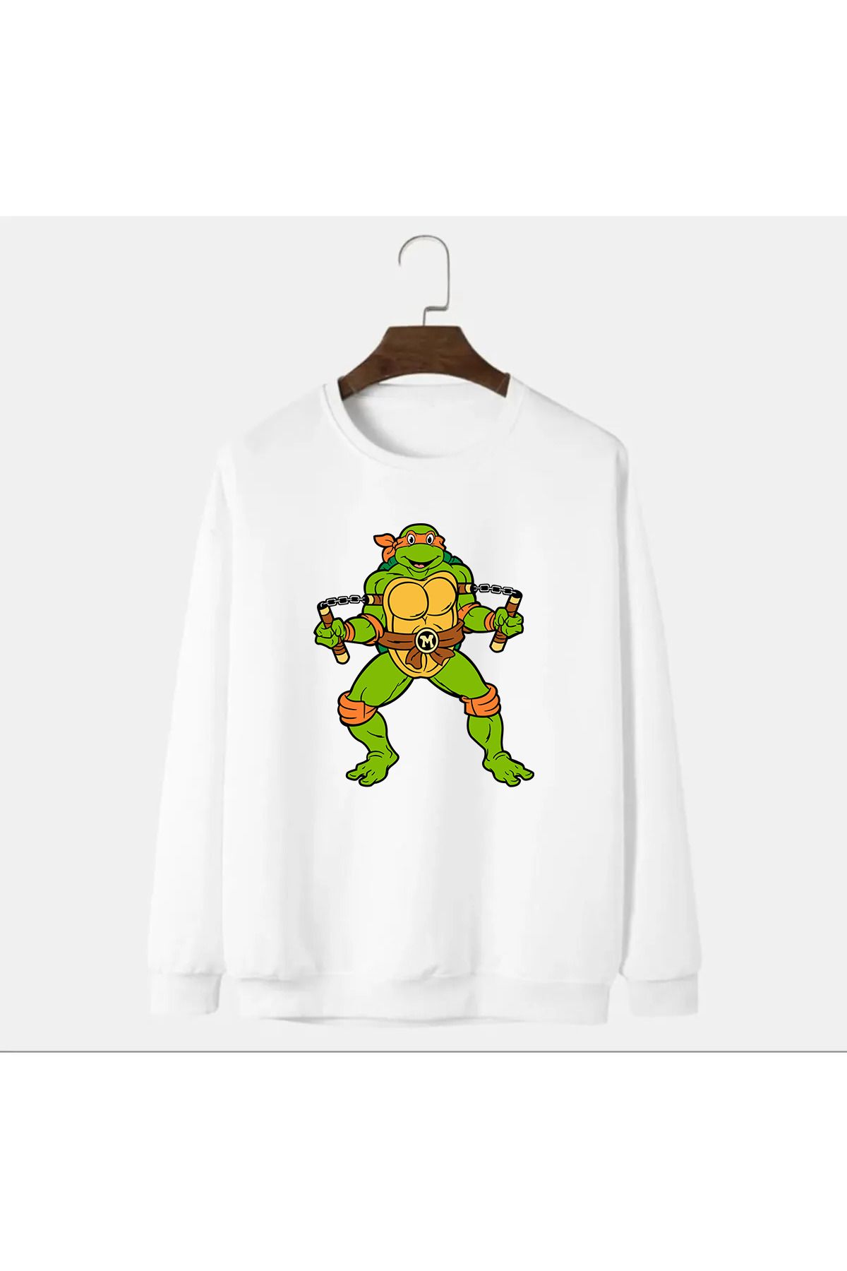 Pisa Art Michelangelo Özel Tasarım Unisex Beyaz Sweatshirt PREMIUM ÖZE TASARIM ÇATLMA,SOLMA YAPMAZ