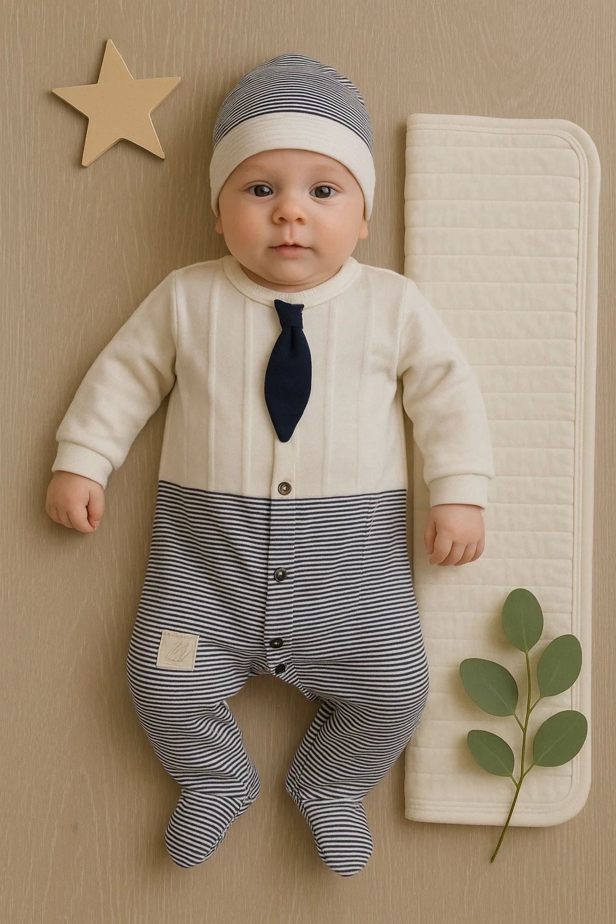CNDR Battaniyeli Tulumlu Erkek Bebek Set %100 Pamuk