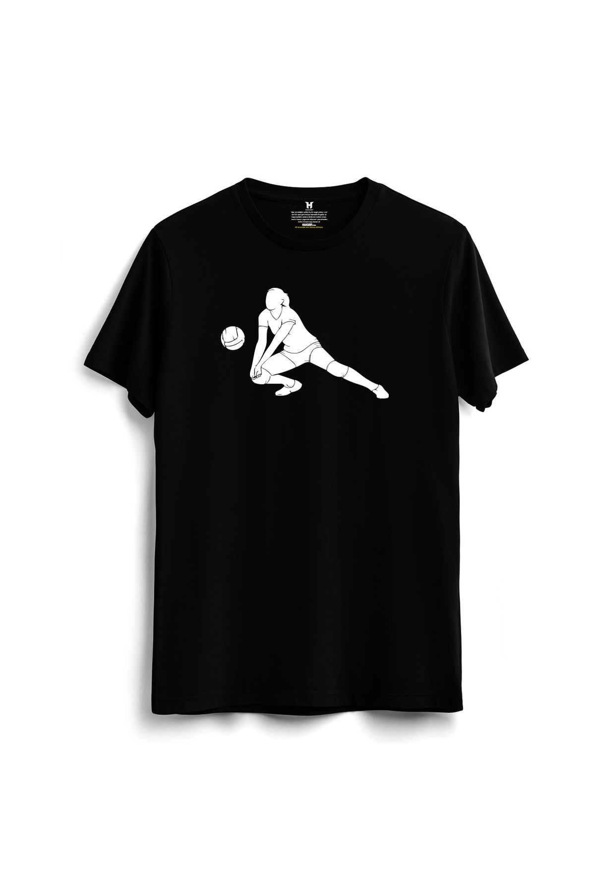 hakuof Baskılı Pamuklu Voleybol Volleyball Antrenman Tişört T-shirt