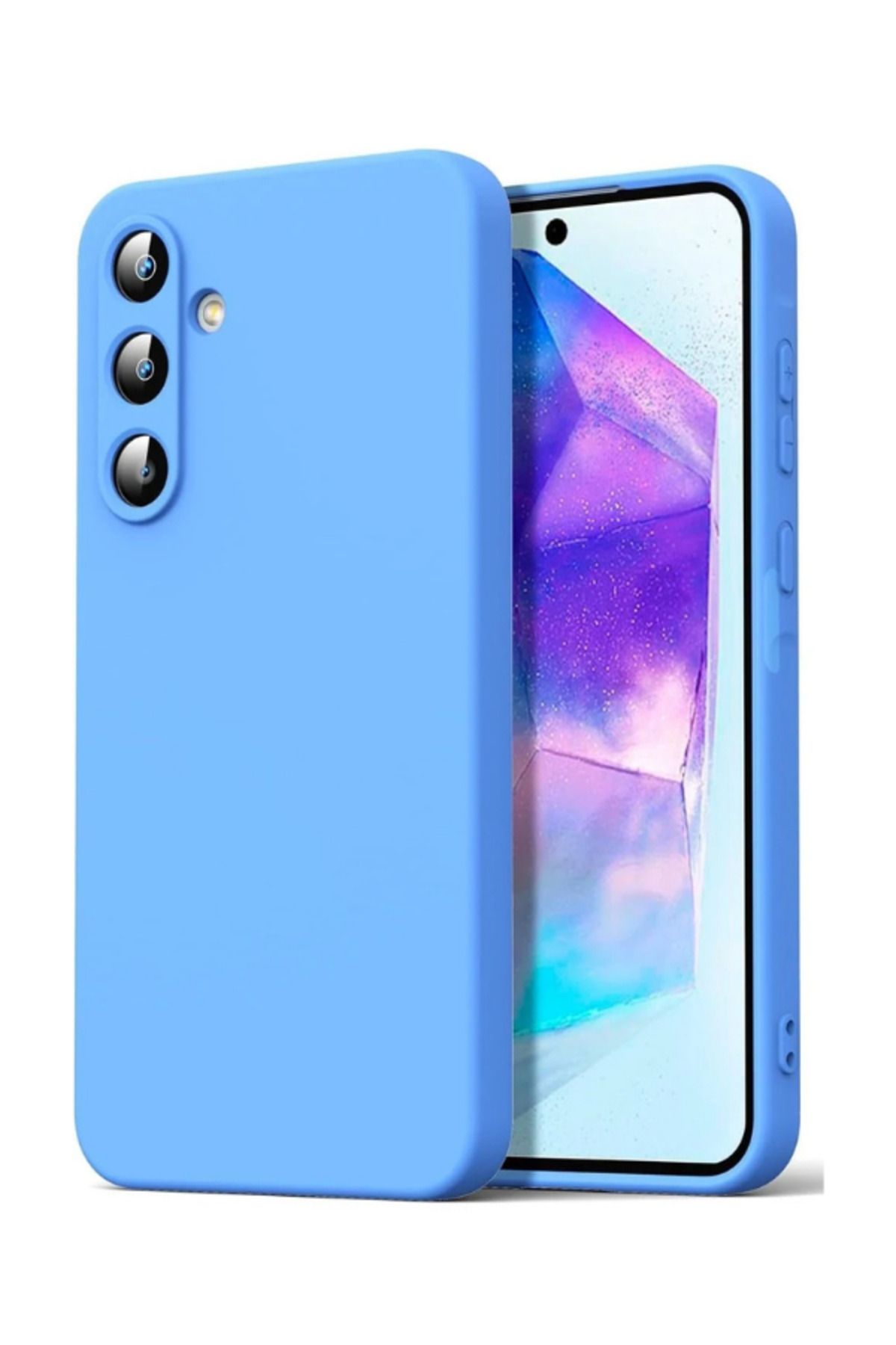 EVAX (ASTARLI) Samsung Galaxy A16 Uyumlu Kamera Yeri Korumalı İçi Kumaş Kadife Astarlı Silikon Kılıf