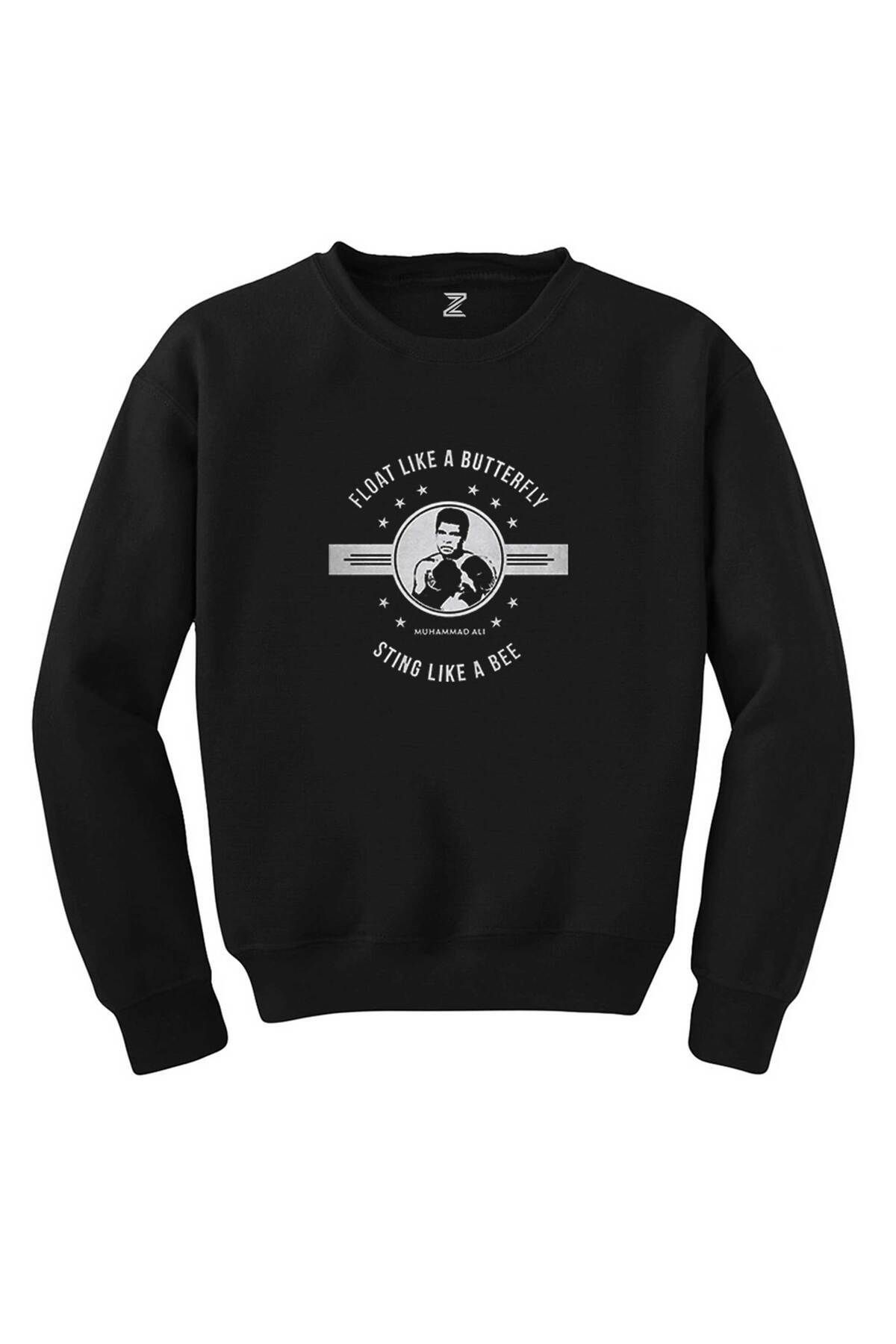 Pisa Art Muhammed Ali Butterfly Siyah Sweatshirt