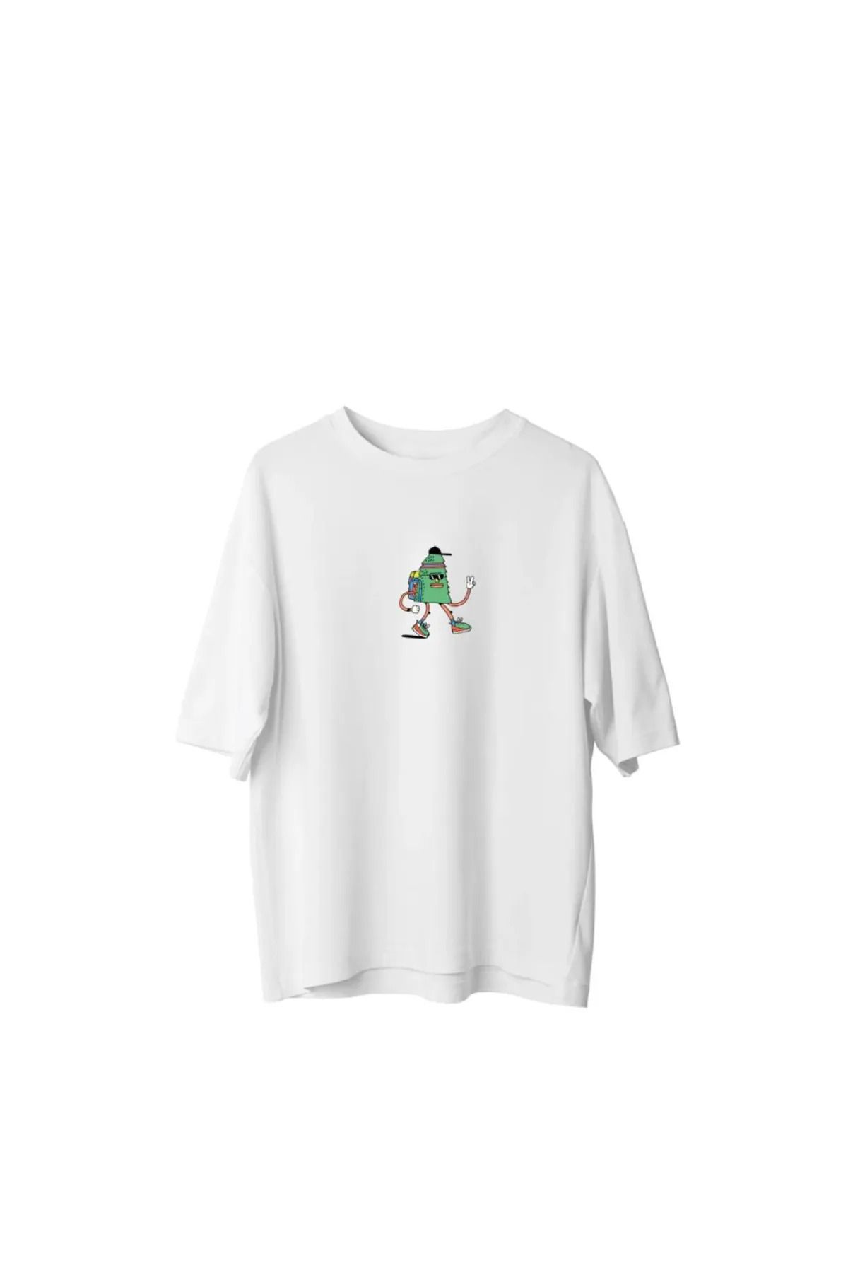Koklonmoda Unisex Karışık Animasyon Baskılı Oversize T-Shirt