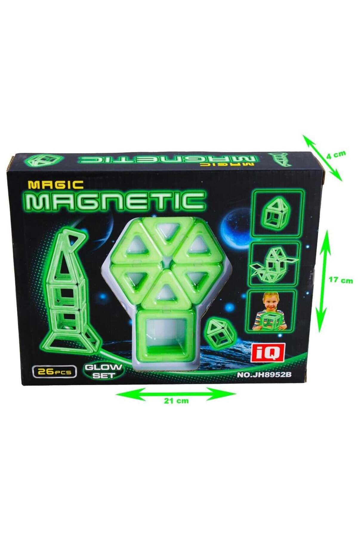 FELİTE 26 Parça Manyetik Lego Sihirli Parlayan