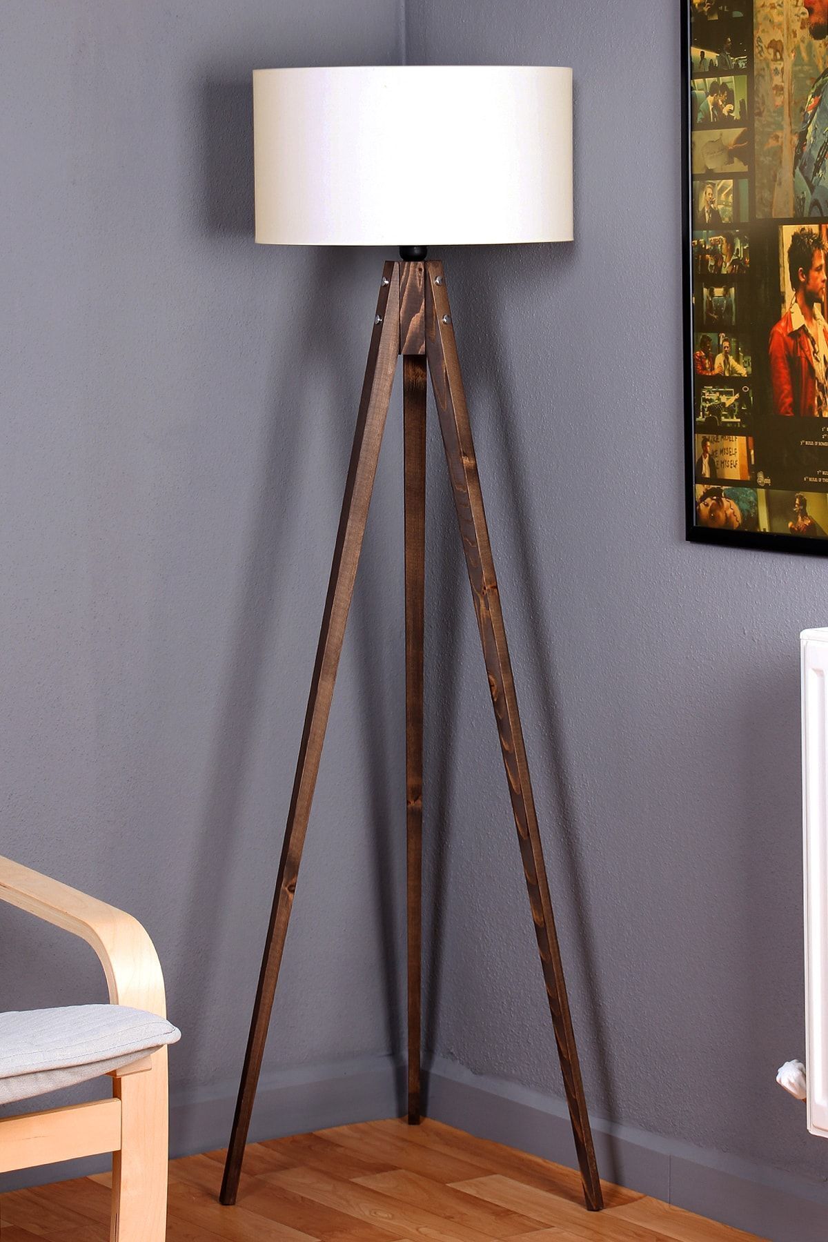 SerenityHaven Tripod Lambader - Krem / Kahve