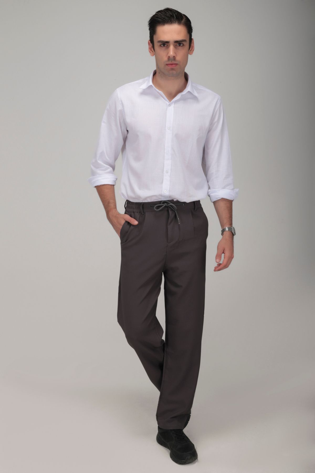 gothamvibes Erkek Antrasit Baggy Pantolon