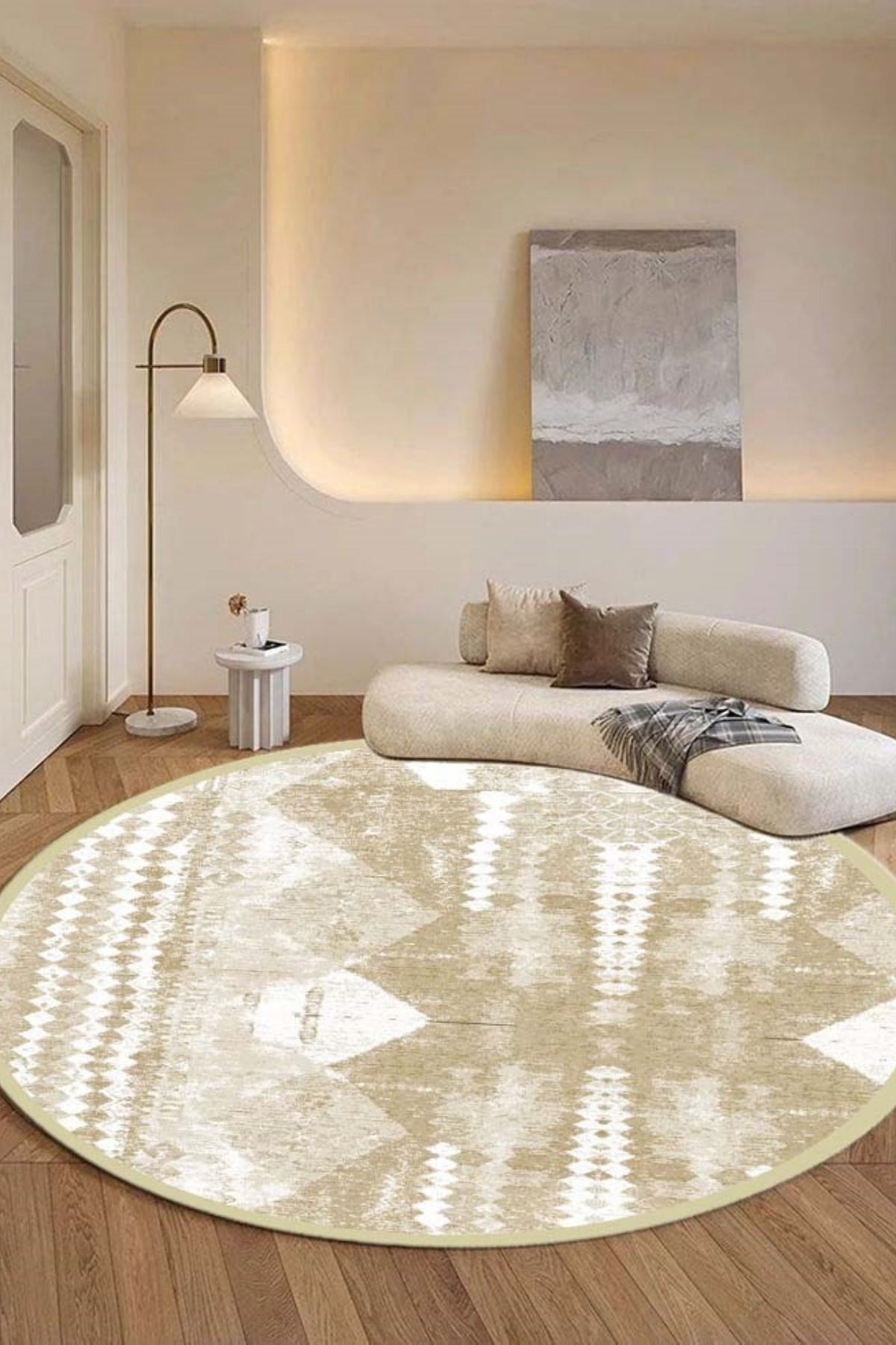 DERAS HOME Dijital Baskı Yıkanabilir Kaymaz Taban Salon Halısı Yatak Odası Halısı