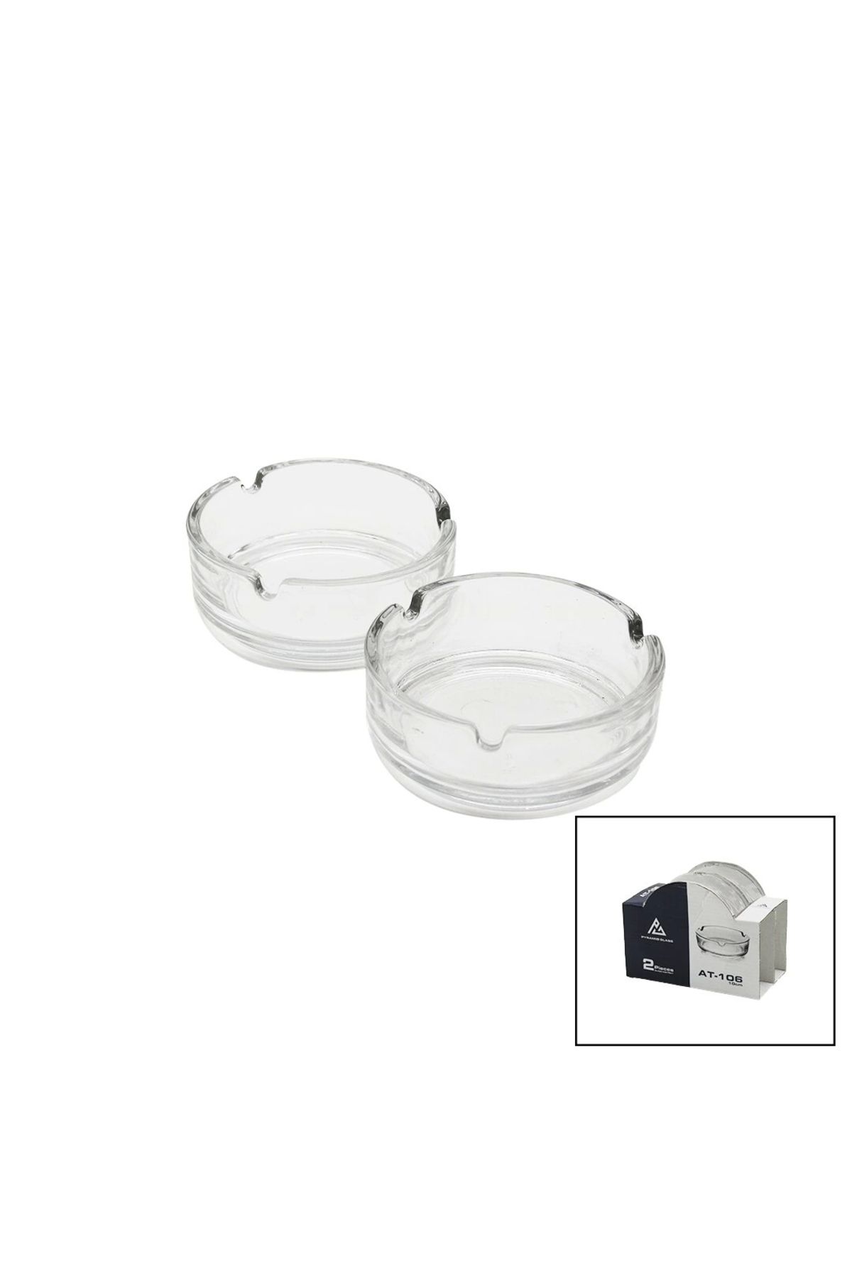 Lenaca 2pcs 10cm Cam - Düz Yuvarlak Küllük