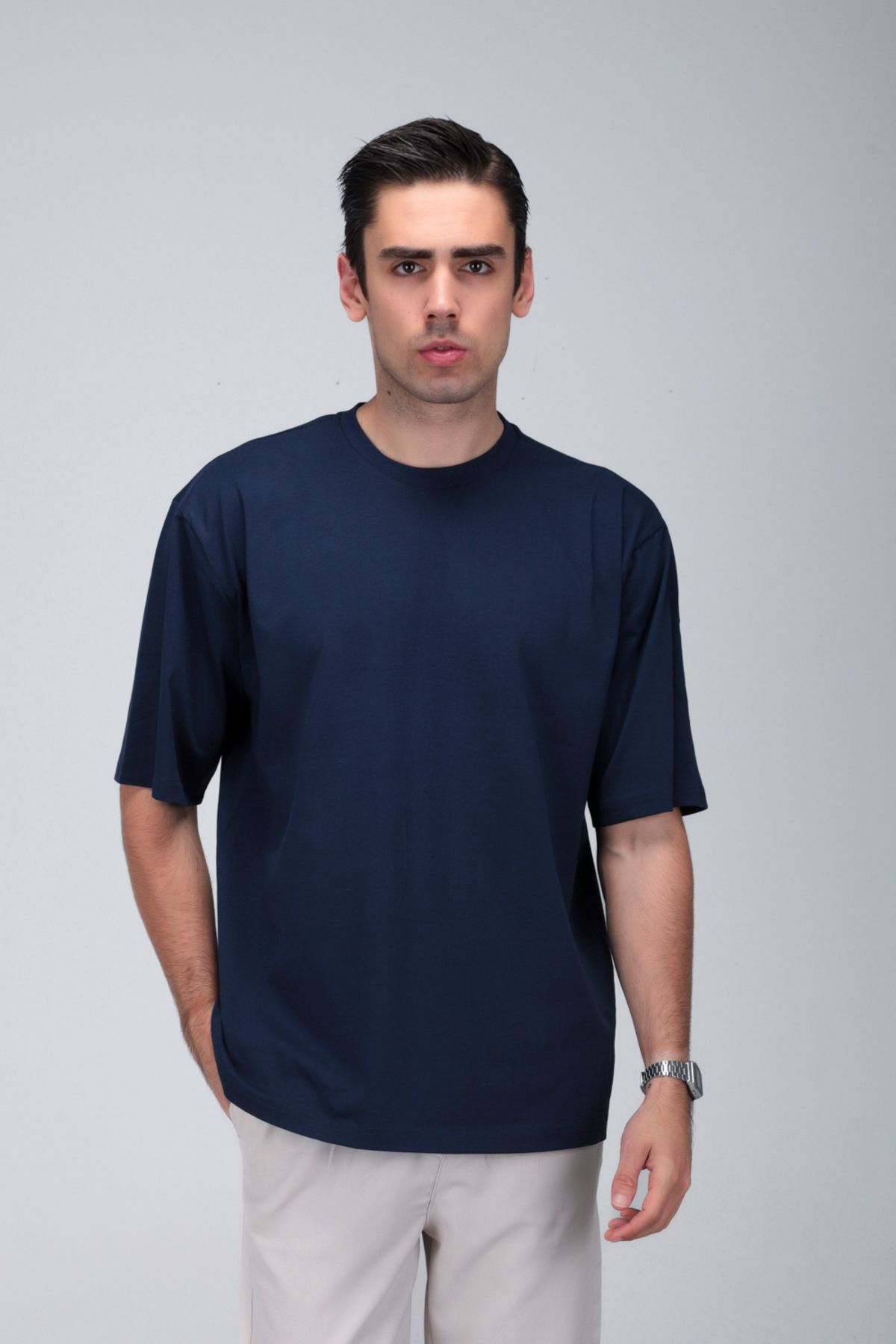 gothamvibes Erkek Timeless Oversize Lacivert T-Shirt