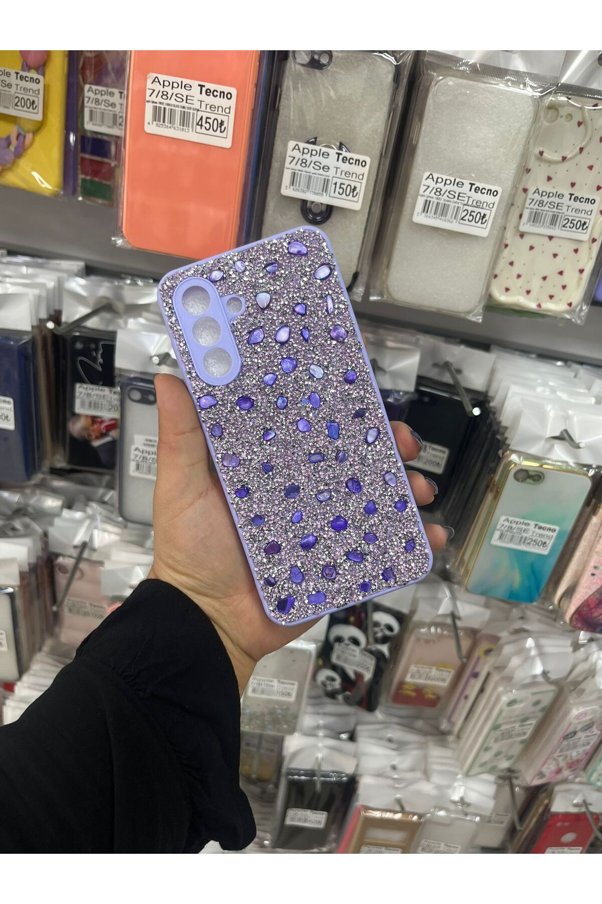 TECNOTREND Galaxy A26 Kılıf Parlak Taşlı Tasarım Pırlanta Kapak