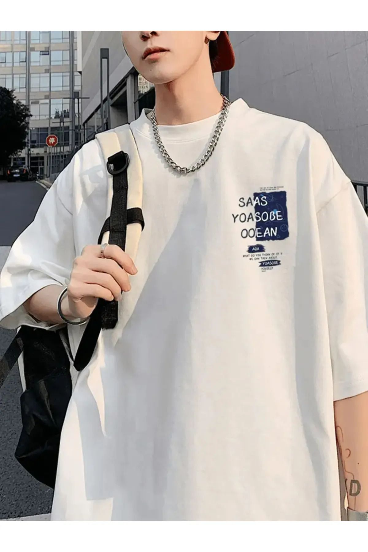 Koklonmoda Unisex Space Baskılı Oversize T-Shirt
