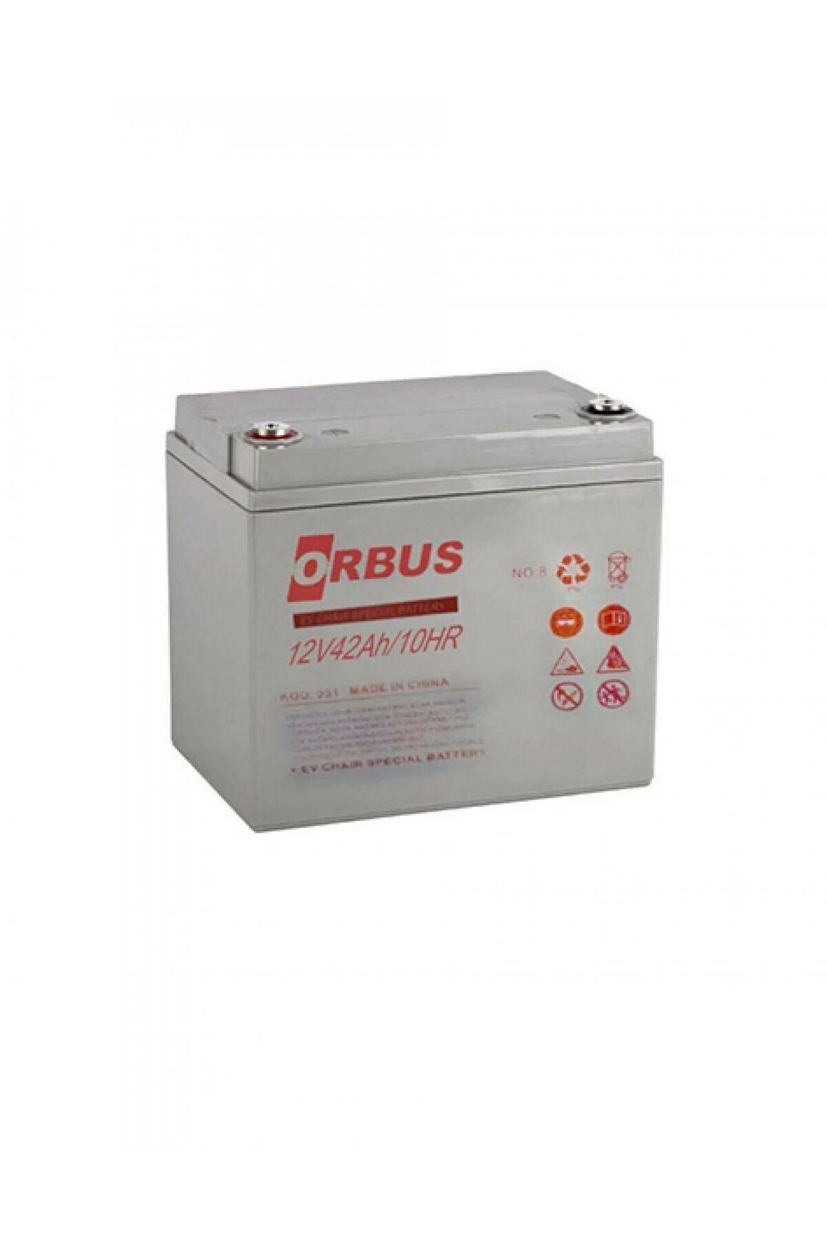 ORBUS 12 VOLT 42 AMPER JEL ENGELLİ SANDALYE AKÜSÜ ORBUS-197*165*175 mm.14 kg.