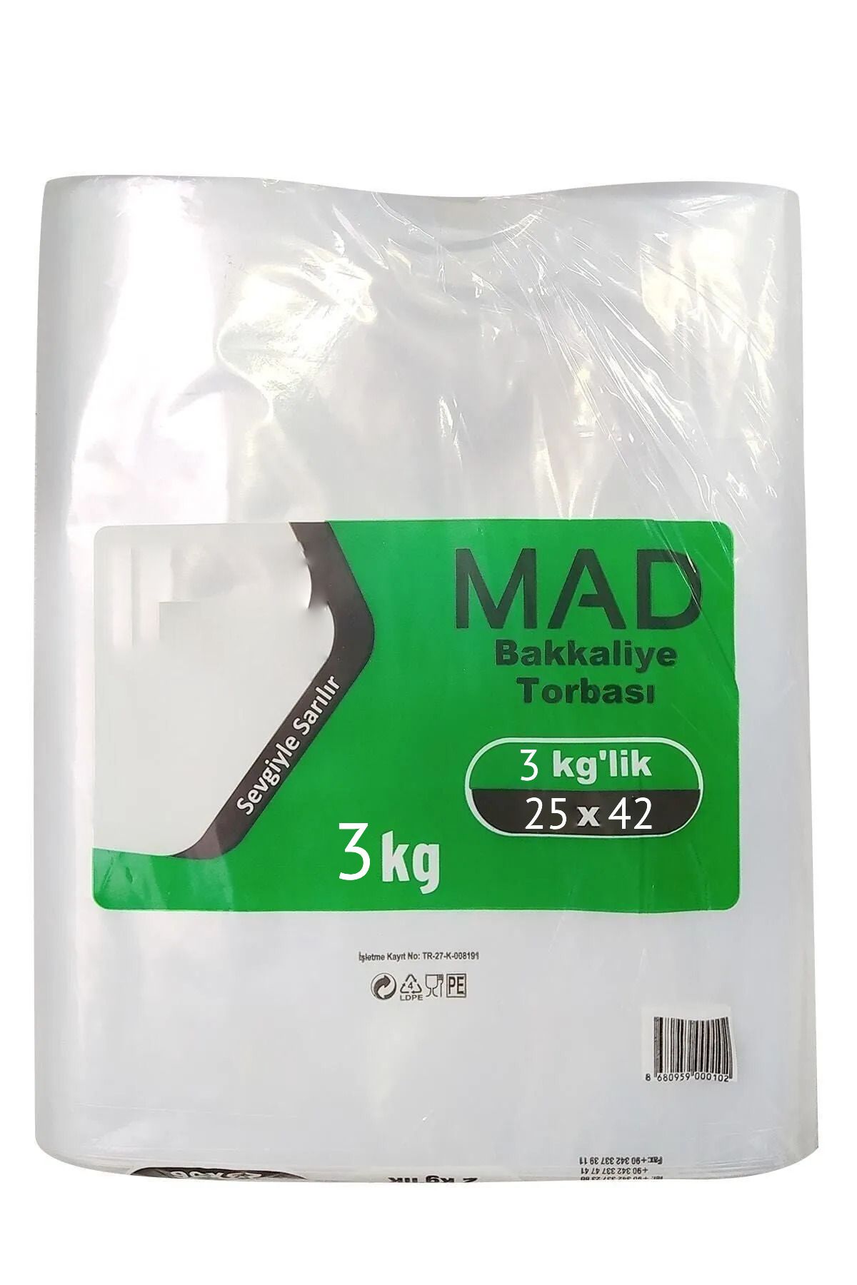 Tanpet 25x42 Cm 3 Kg Naylon Torba Bakkaliye Torbası 1.Kalite