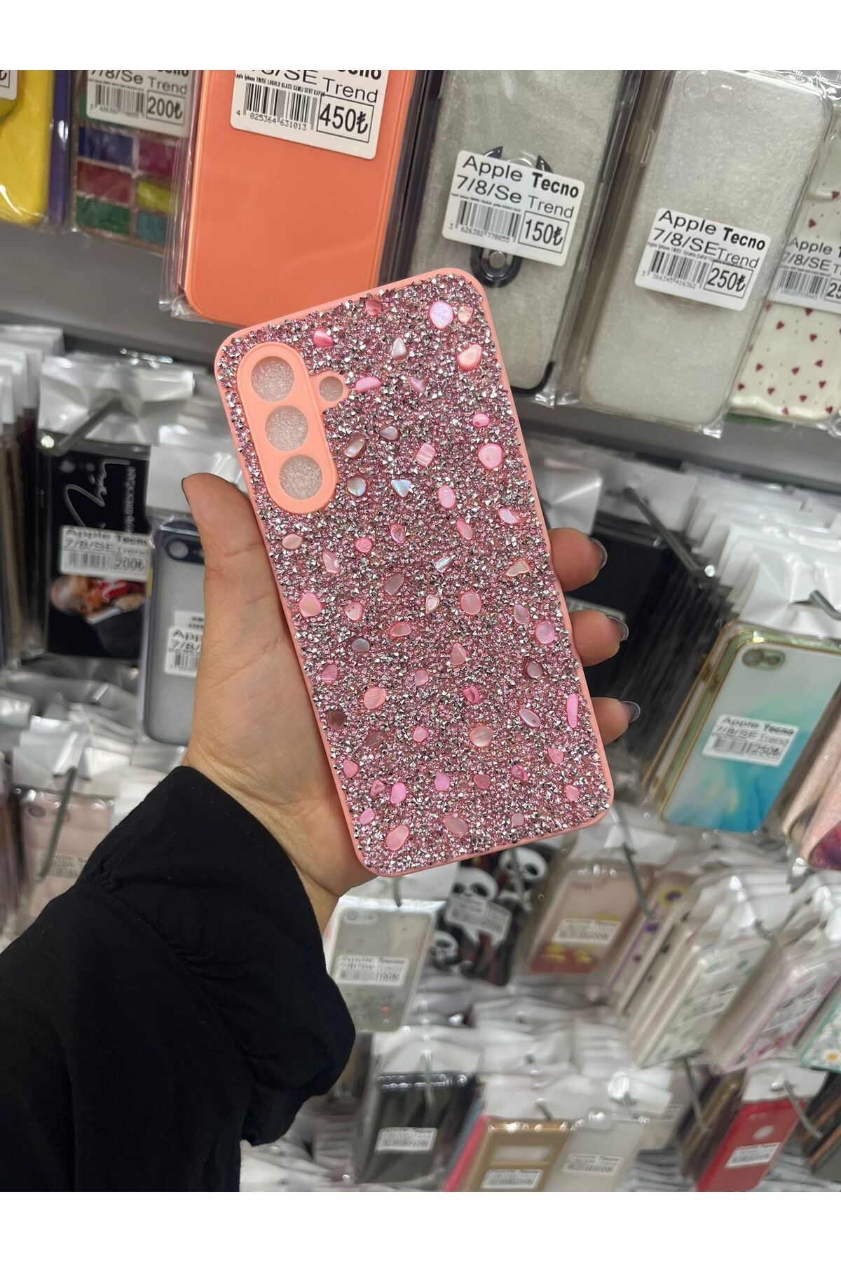 TECNOTREND Galaxy A26 Kılıf Parlak Taşlı Tasarım Pırlanta Kapak
