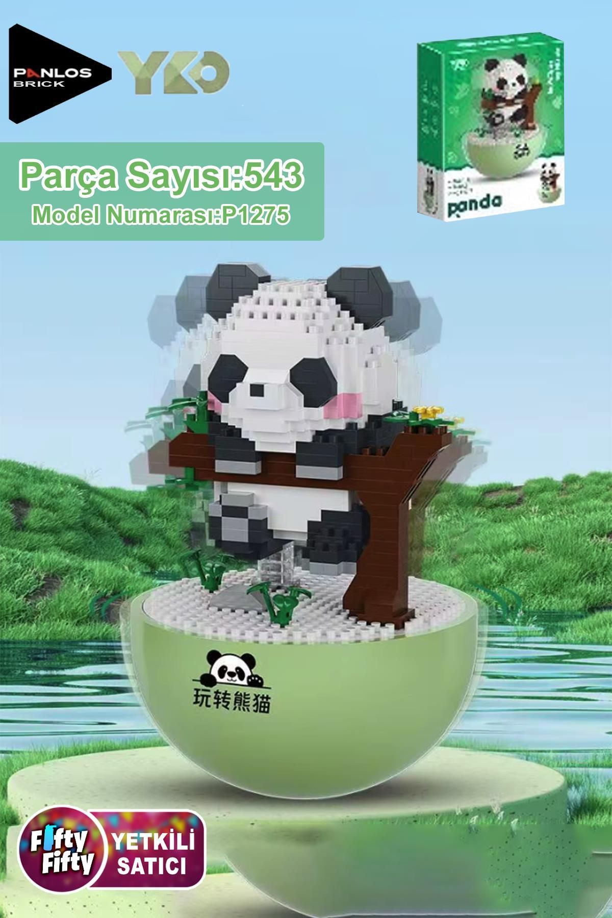 Vagonlife Panlos Yko Serisi Dekoratif ve Koleksiyonluk Panda Modeli 543 Parça Yapım Seti -FFP1275