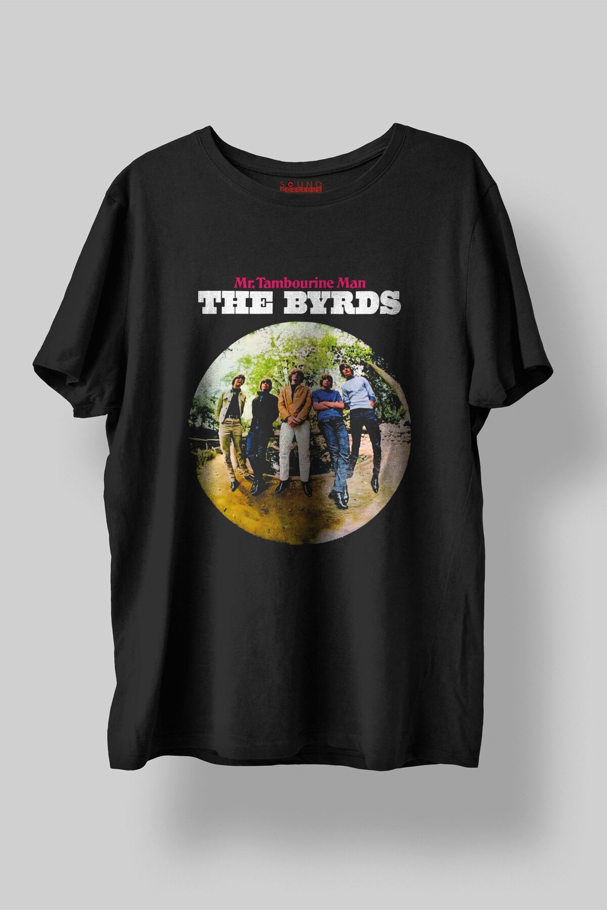 Sound Gorgeous The Byrds Baskılı Regular Fit Unisex Siyah T-Shirt %100 Pamuk No:643