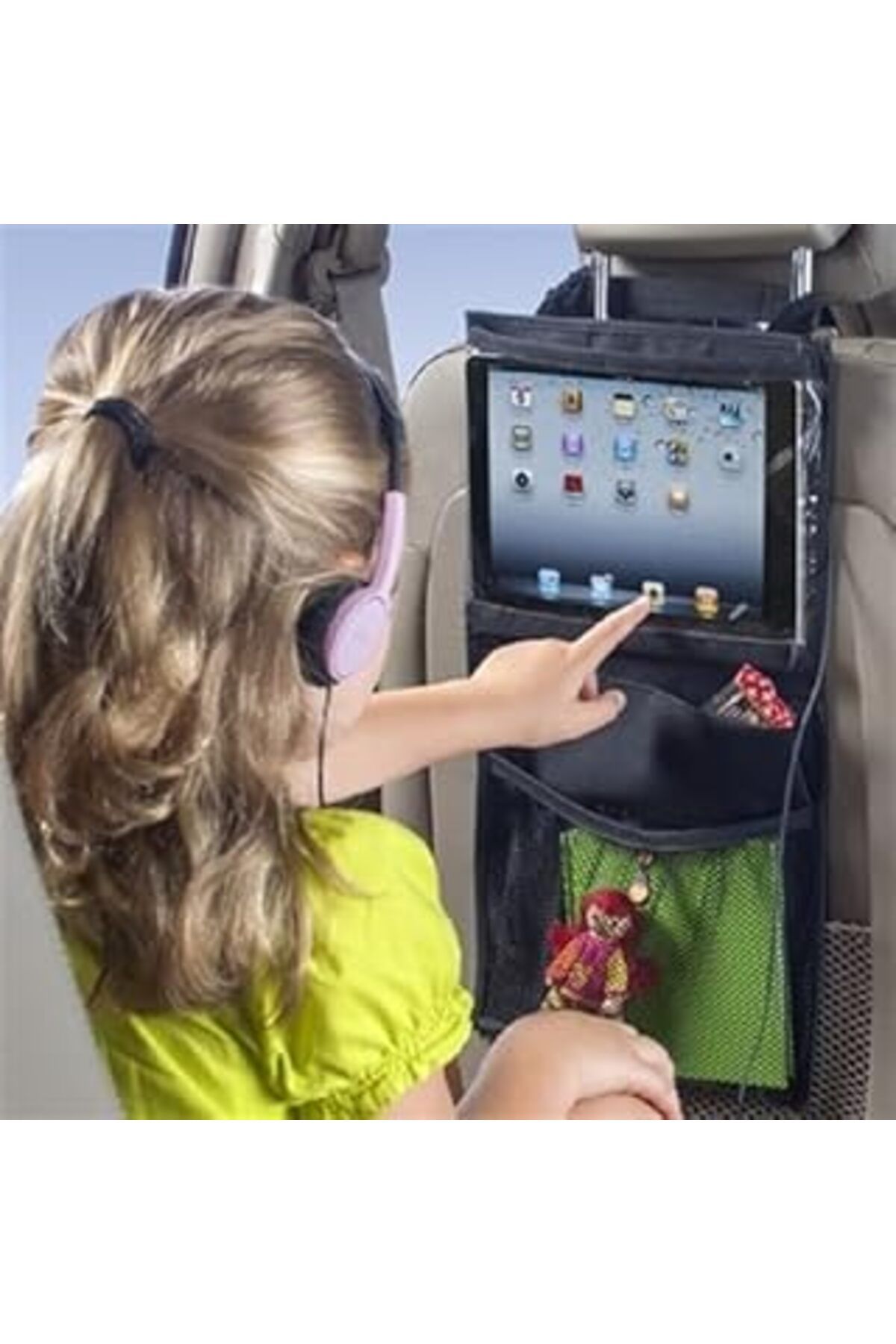 Mu Art Ahşap Araba Oto Araç İçi Koltuk Arkası Oto Tablet Tutucu Pratik