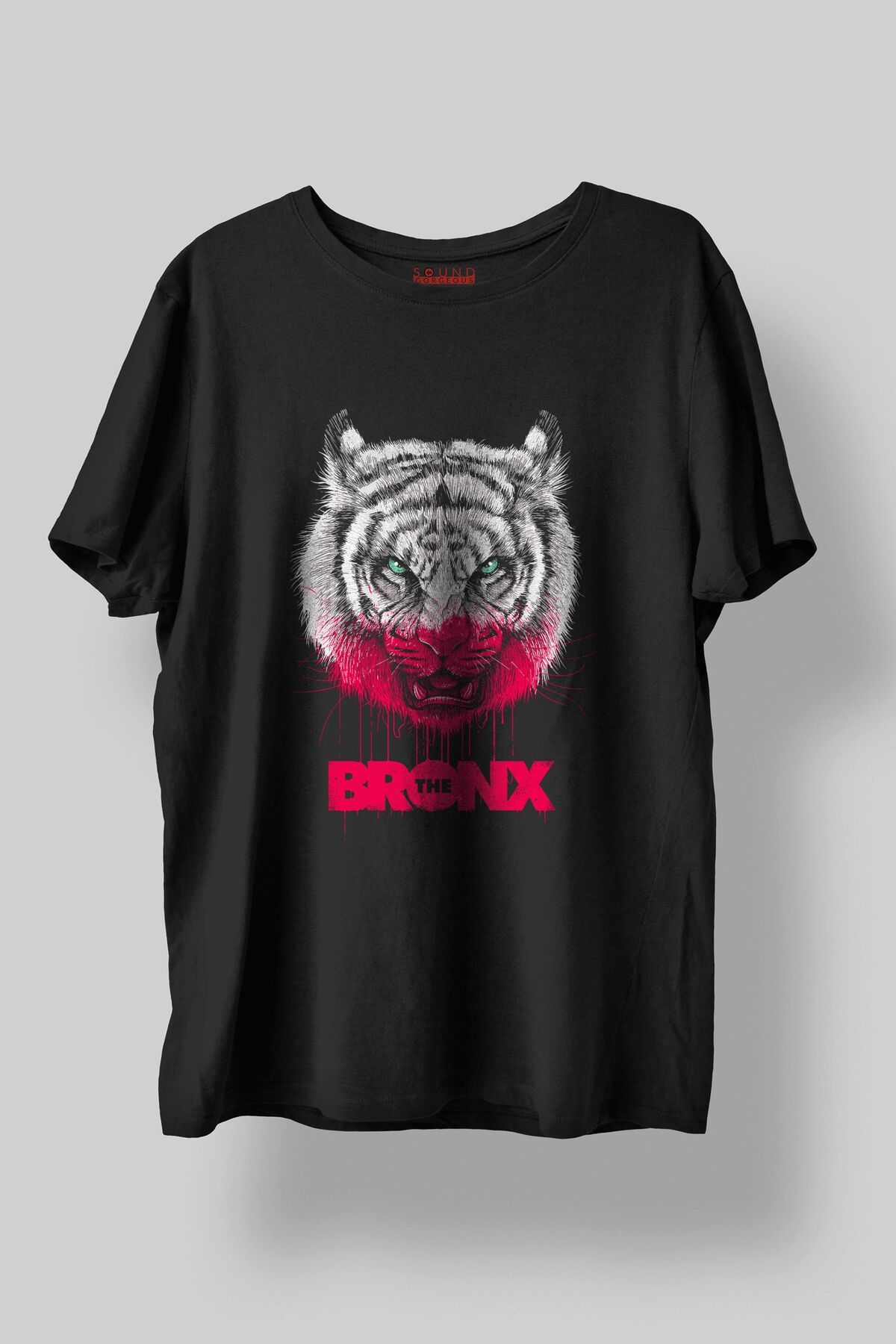 Sound Gorgeous The Bronx Baskılı Regular Fit Unisex Siyah T-Shirt %100 Pamuk No:637