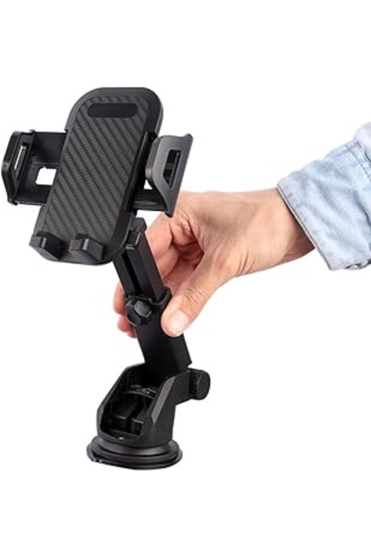 Mu Art Ahşap Apera Vantuzlu Kademeli Ve Uzayan Araç İçi Telefon Tutucu 360° Ayarlanabilir Kızaklı Ön Cam, Göster