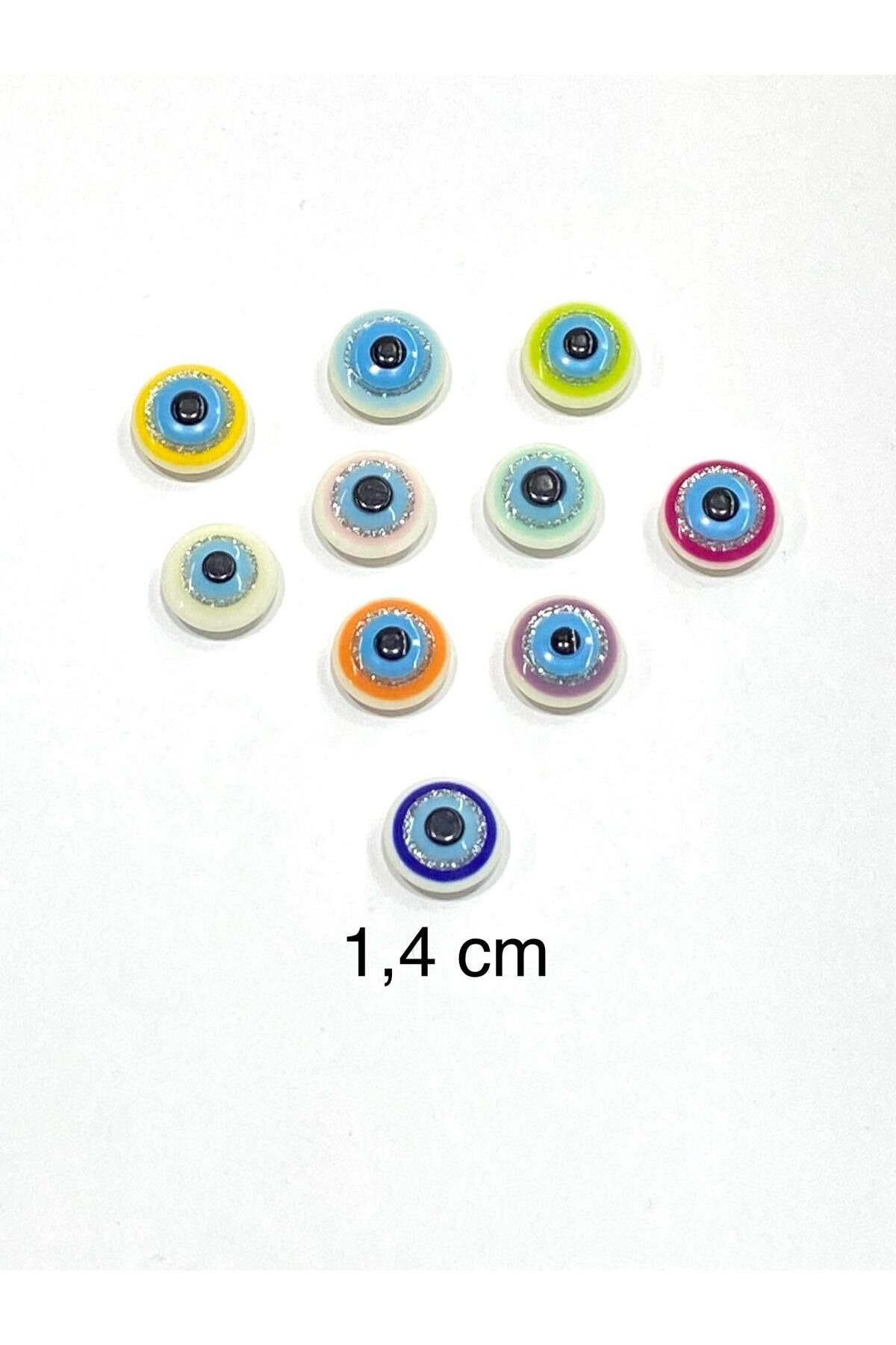 karantuhafiye-Baby Button / Evil Eye Bead Model 1 / 10 Pieces / Pink 2