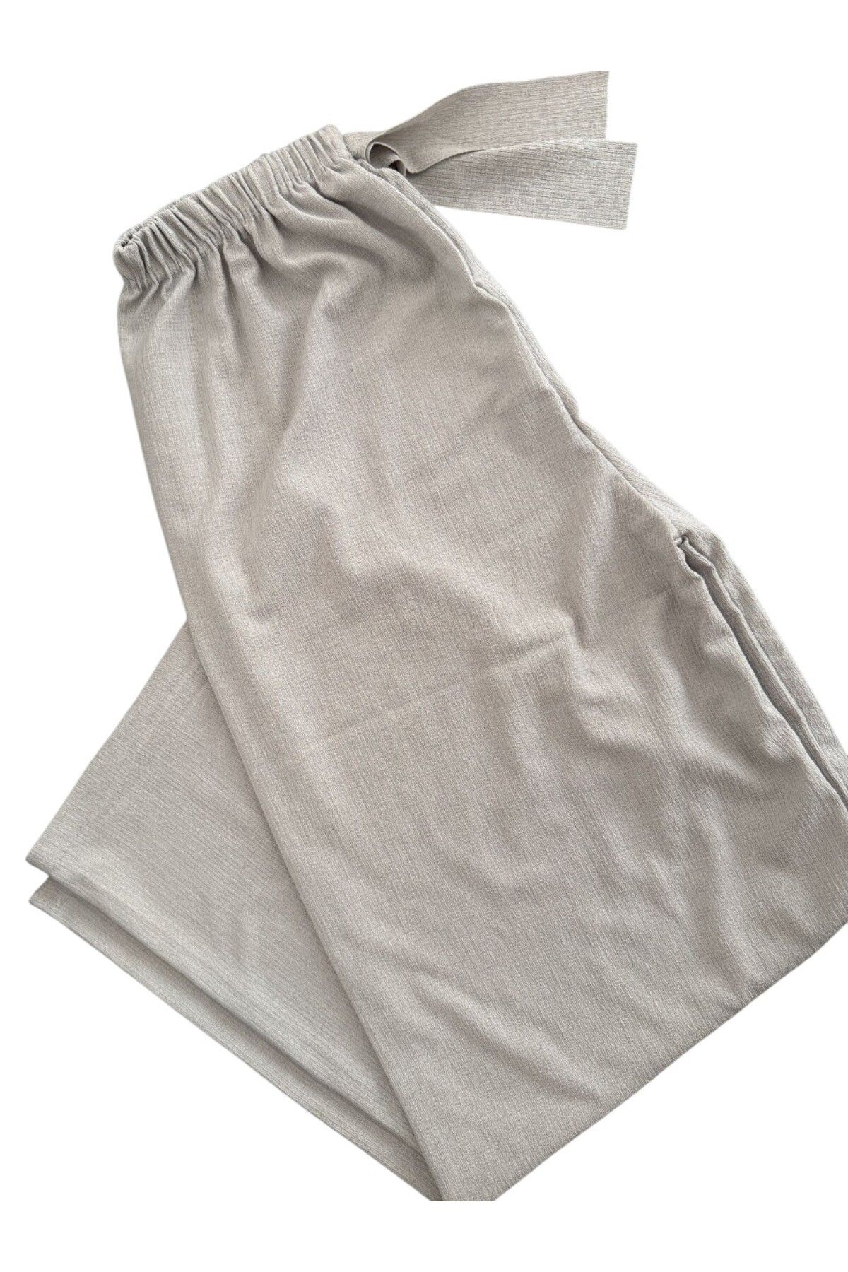 YAŞAM TEKSTİL Bürümcük kumaş Beli Lastikli Bol Paça pantolon