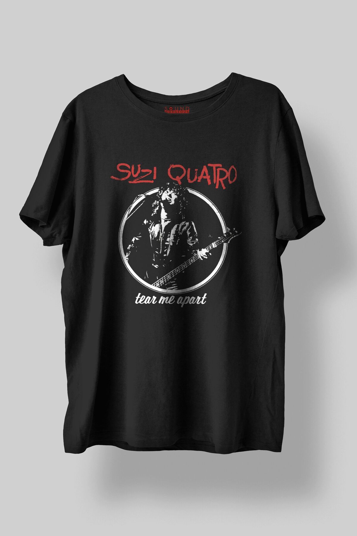 Sound Gorgeous Suzi Quatro Baskılı Regular Fit Unisex Siyah T-Shirt %100 Pamuk No:592