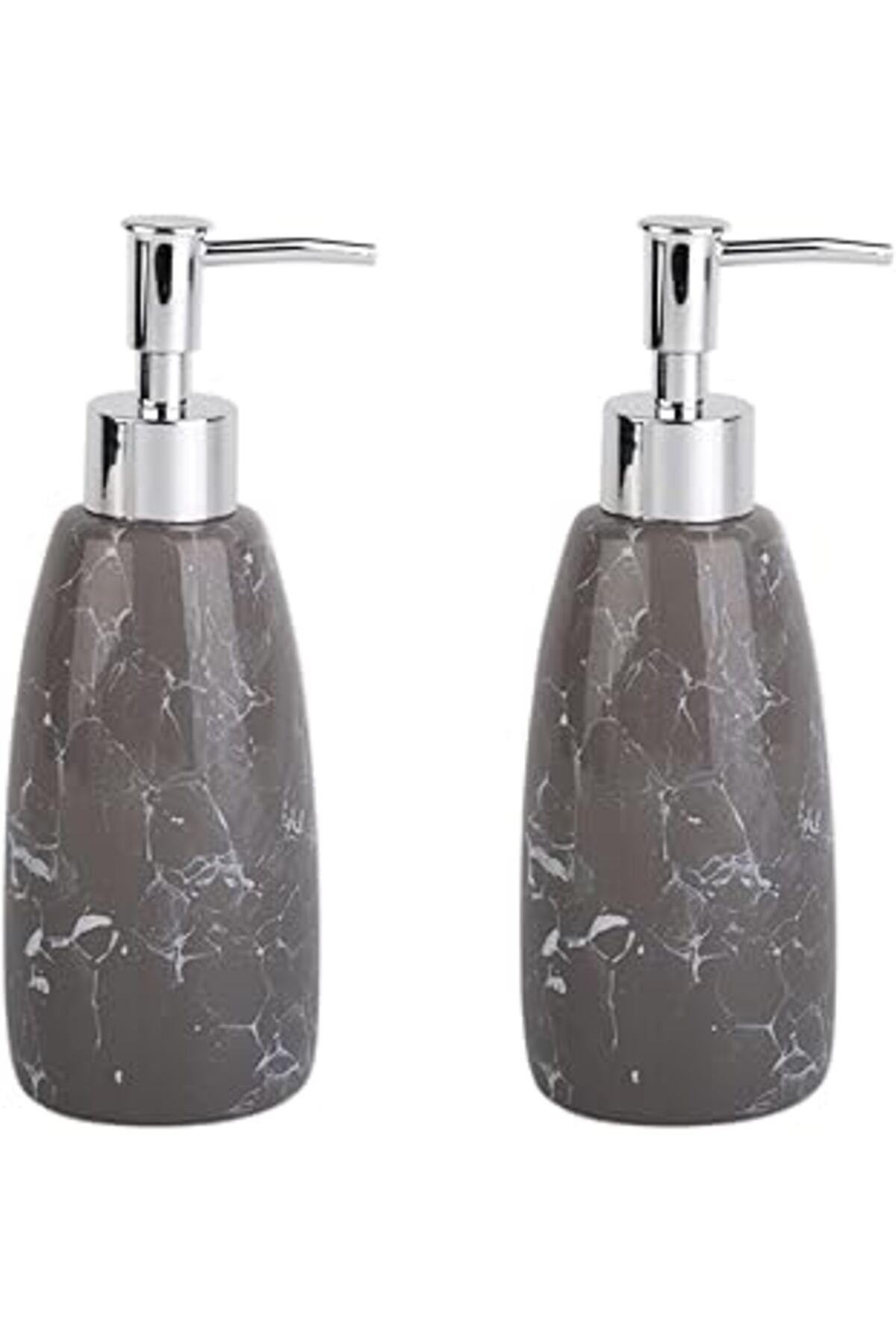 Mu Art Ahşap Bosphorus Homi Banyo Seti Mermer Desenli Gri Sivi Sabunluk 2 Adet 8x8x17cm 300ml