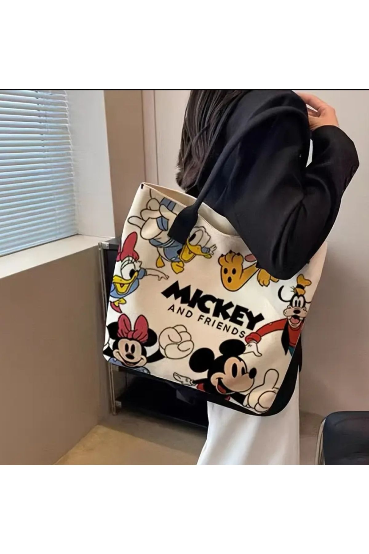 ORGANICYOU YIWU Disney Mickey Çanta, Büyük Kapasiteli Kadın Omuz Çantası
