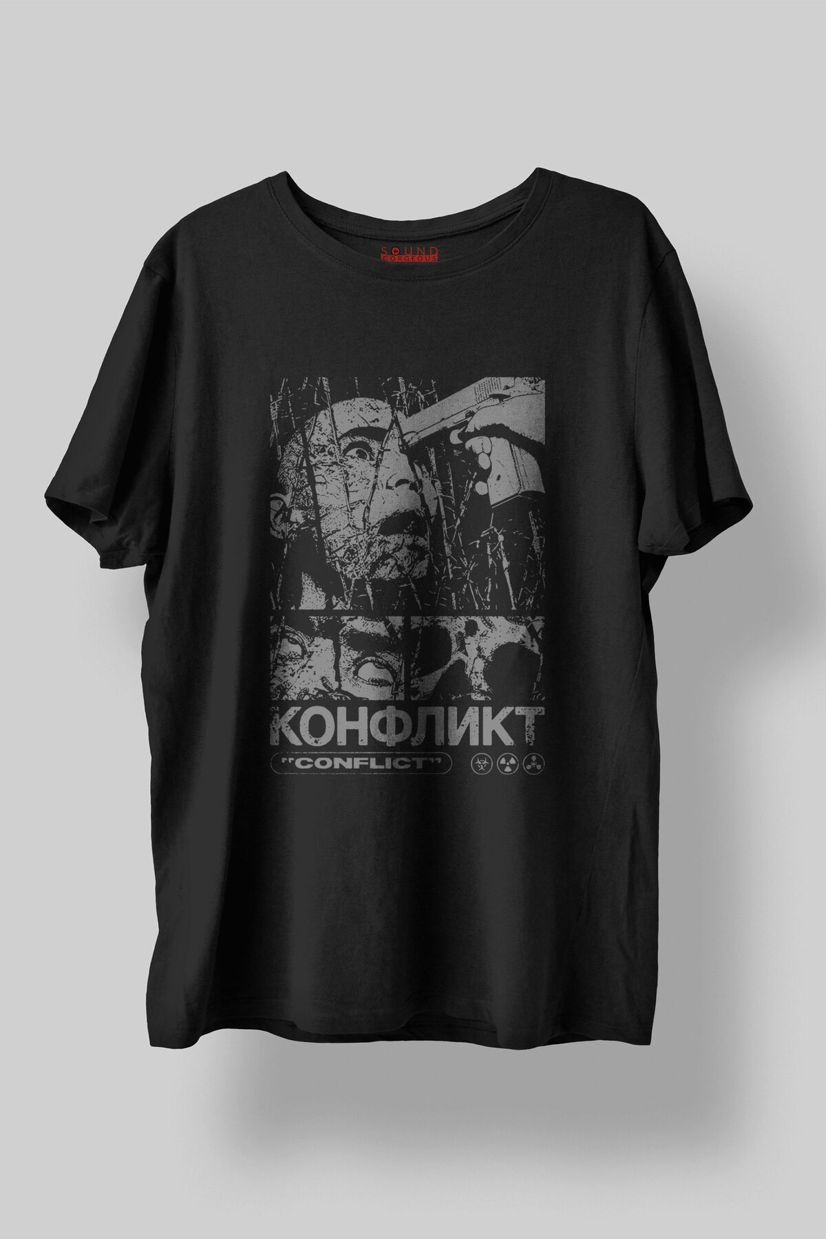 Sound Gorgeous Slaughter to Prevail Baskılı Regular Fit Unisex Siyah T-Shirt %100 Pamuk No:530