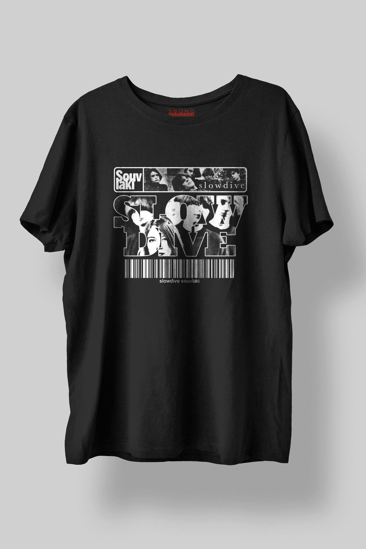 Sound Gorgeous Slowdive Baskılı Regular Fit Unisex Siyah T-Shirt %100 Pamuk No:535