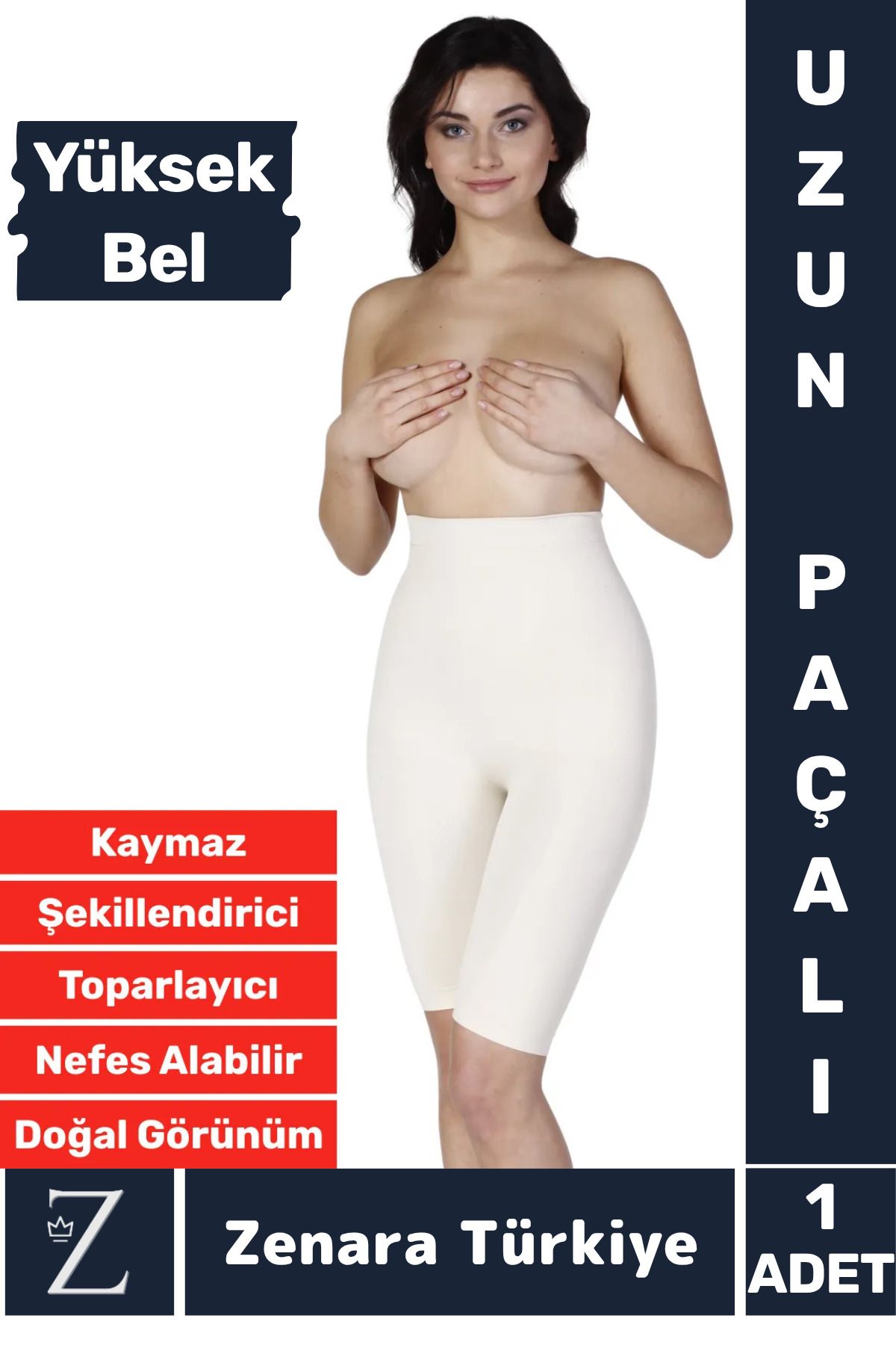 Zenara İz İç Göstermez Kaymaz Vücut Şekillendiren Sıkılaştıran Toparlayan Yüksek Bel Uzun Paçalı Korse