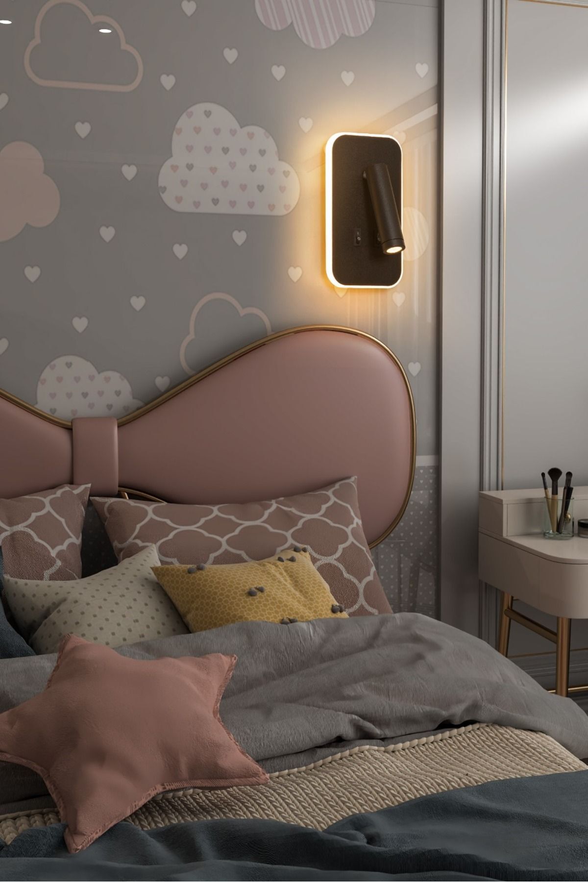 SerenityHaven ekim aydınlatma Oynar Başlı, 3000 Kelvin Günışğı Ledli 12W Duvar Aplik, Yatak Başı Aplik