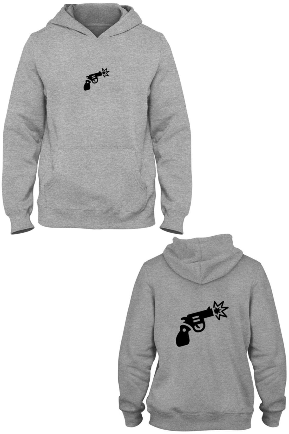 Pisa Art Ön Arka Baskılı Kanguru Cepli Kapüşonlu Sweatshirt Bll2780