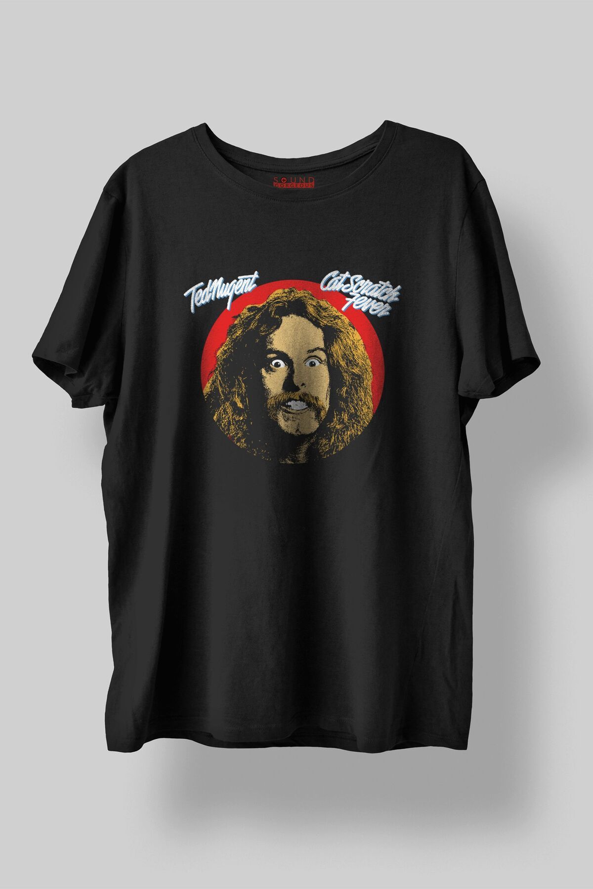 Sound Gorgeous Ted Nugent Baskılı Regular Fit Unisex Siyah T-Shirt %100 Pamuk No:607