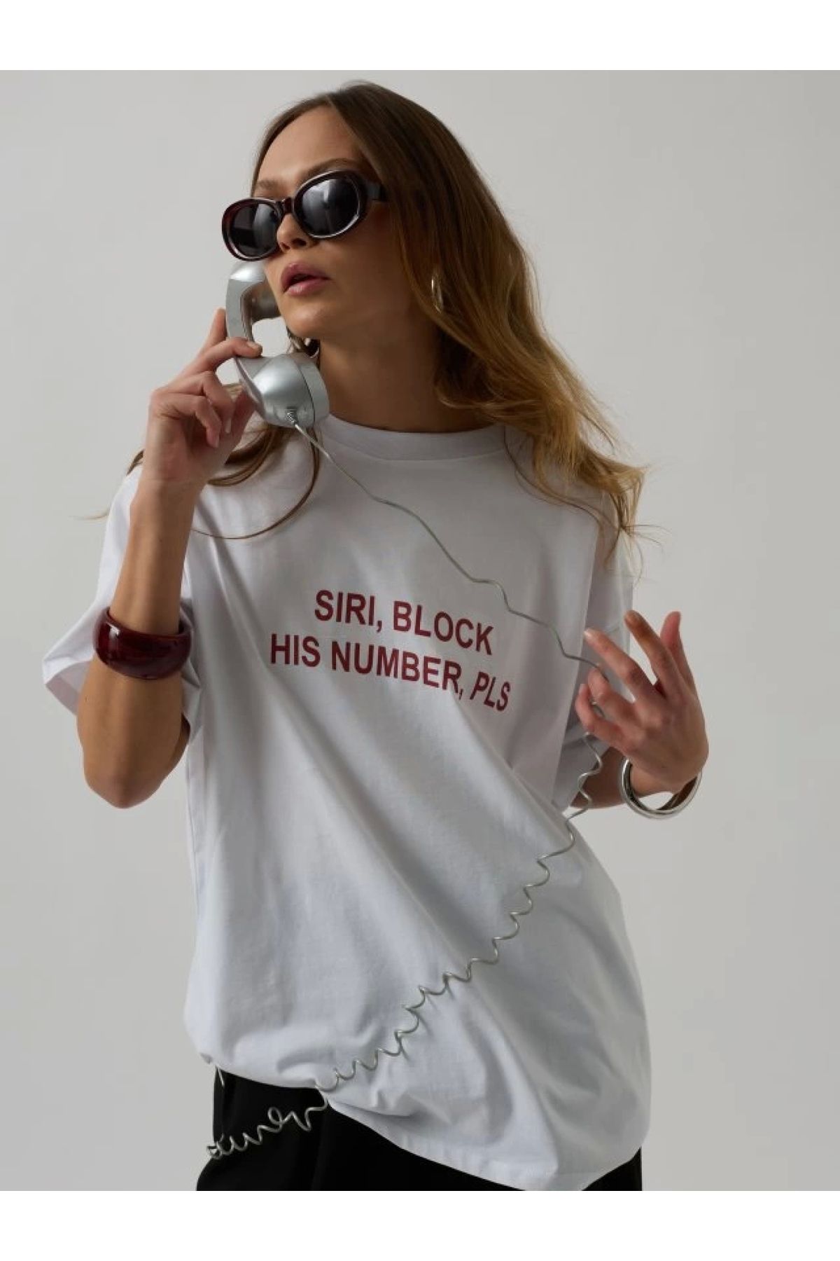 POLEXP Siyah Ön Baskılı Oversize T-Shirt