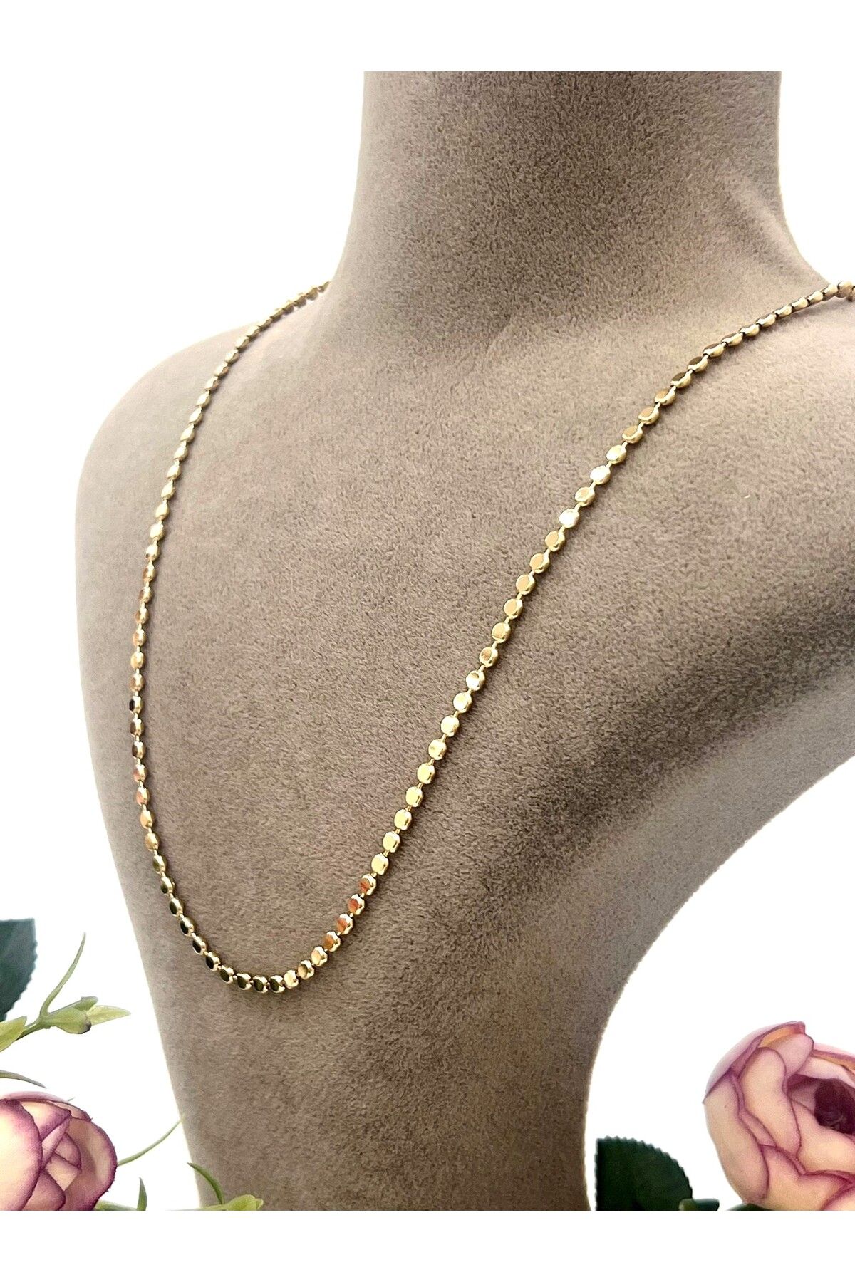 masal takı&aksesuar XUPING Ezme Zincir Çelik Kolye (18k Rose - 60cm)