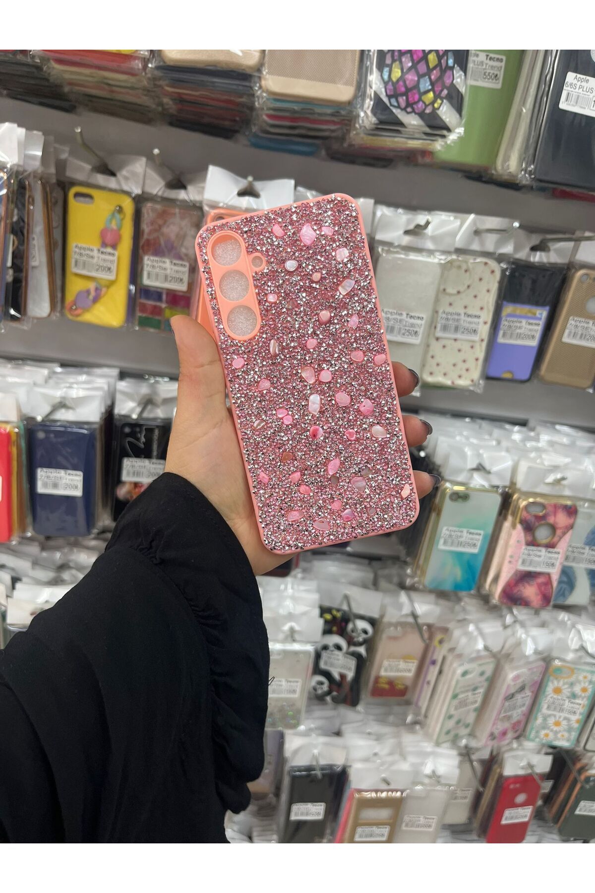 TECNOTREND Galaxy A35 Kılıf Parlak Taşlı Tasarım Pırlanta Kapak