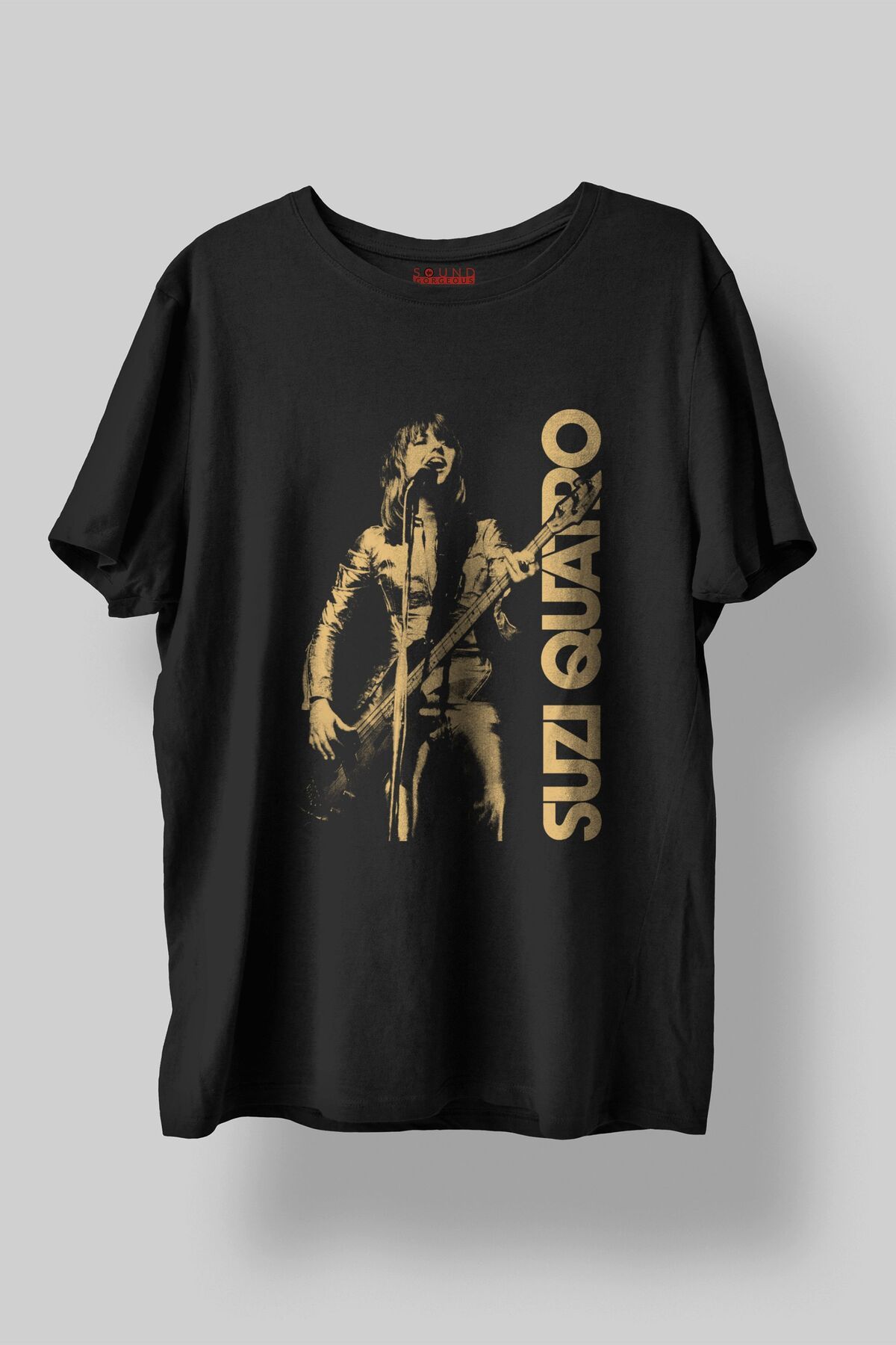 Sound Gorgeous Suzi Quatro Baskılı Regular Fit Unisex Siyah T-Shirt %100 Pamuk No:590