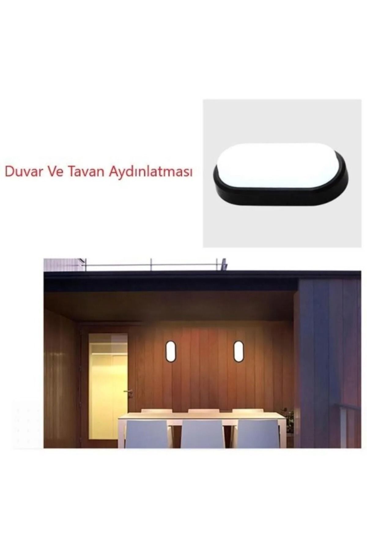 SerenityHaven ,Teras,Banyo,Wc Oval ledli Duvar armatürü 20 Watt Beyaz Işık siyah kasa