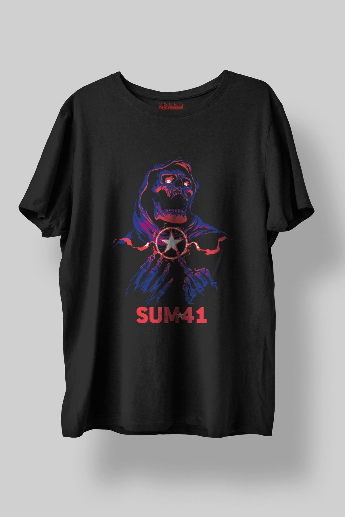 Sound Gorgeous Sum 41 Baskılı Regular Fit Unisex Siyah T-Shirt %100 Pamuk No:581