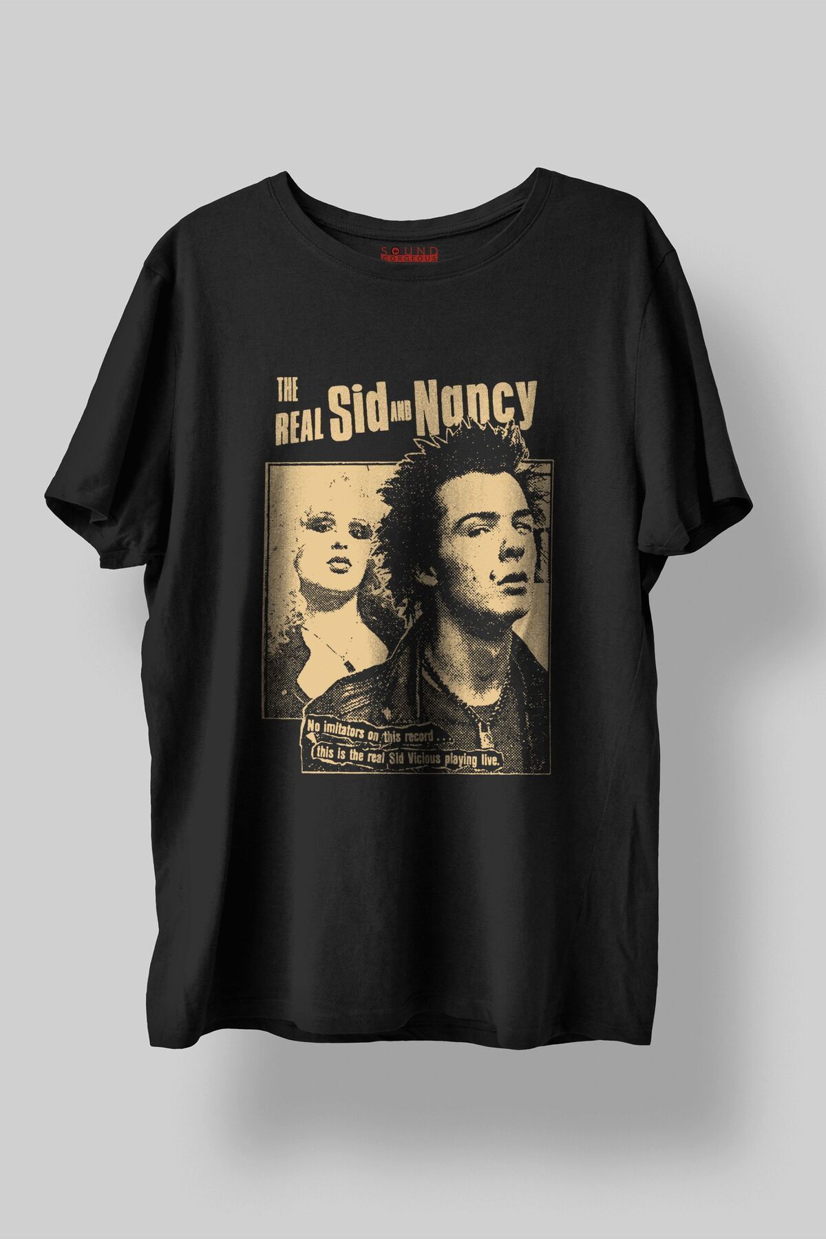 Sound Gorgeous Sid Vicious Baskılı Regular Fit Unisex Siyah T-Shirt %100 Pamuk No:506
