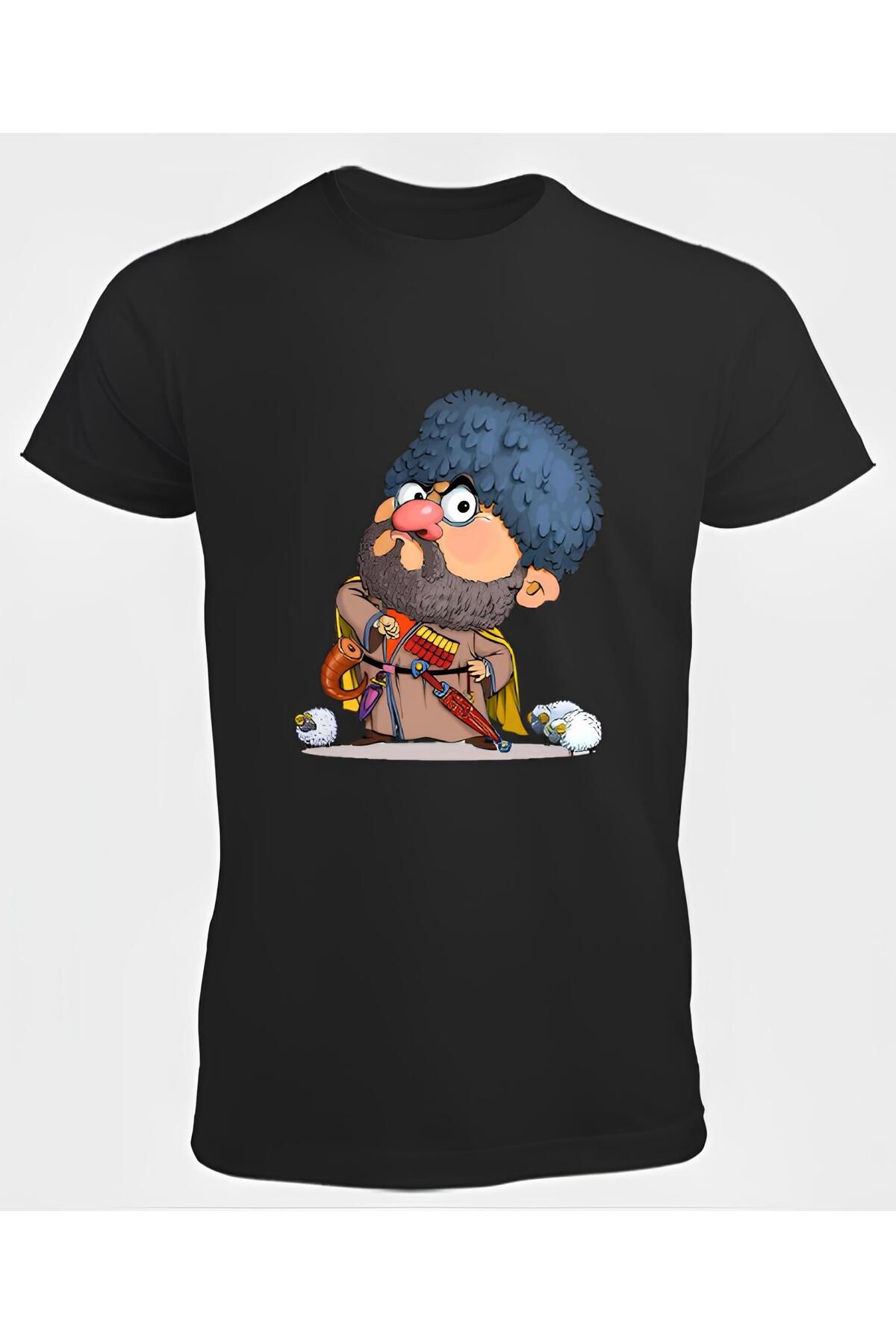 DZİWAWA Anime Çerkes Baskılı Erkek T shirt