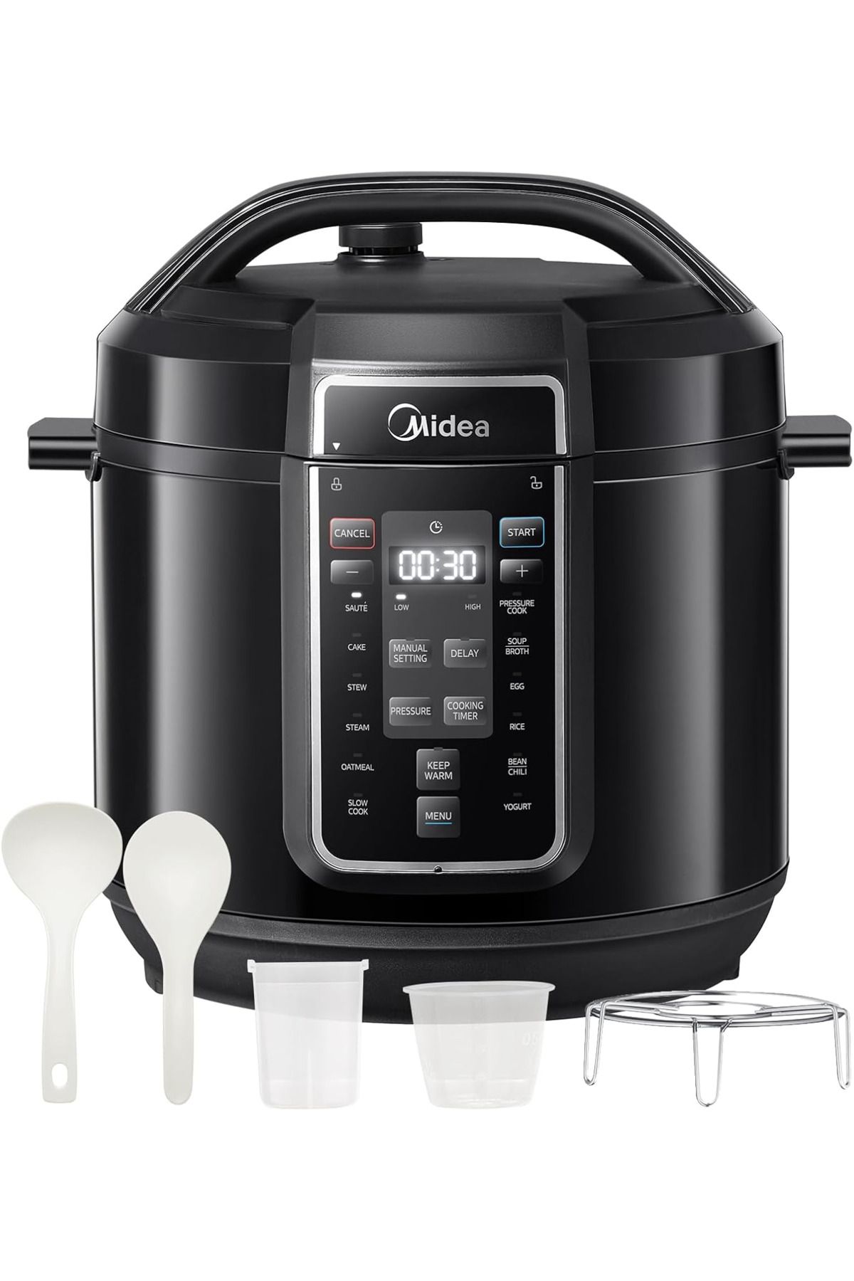 Midea 7.6L Çok Fonksiyonlu Düdüklü Tencere, 12 Programlı, 9'u 1 Arada, Paslanmaz Çelik İç Hazne
